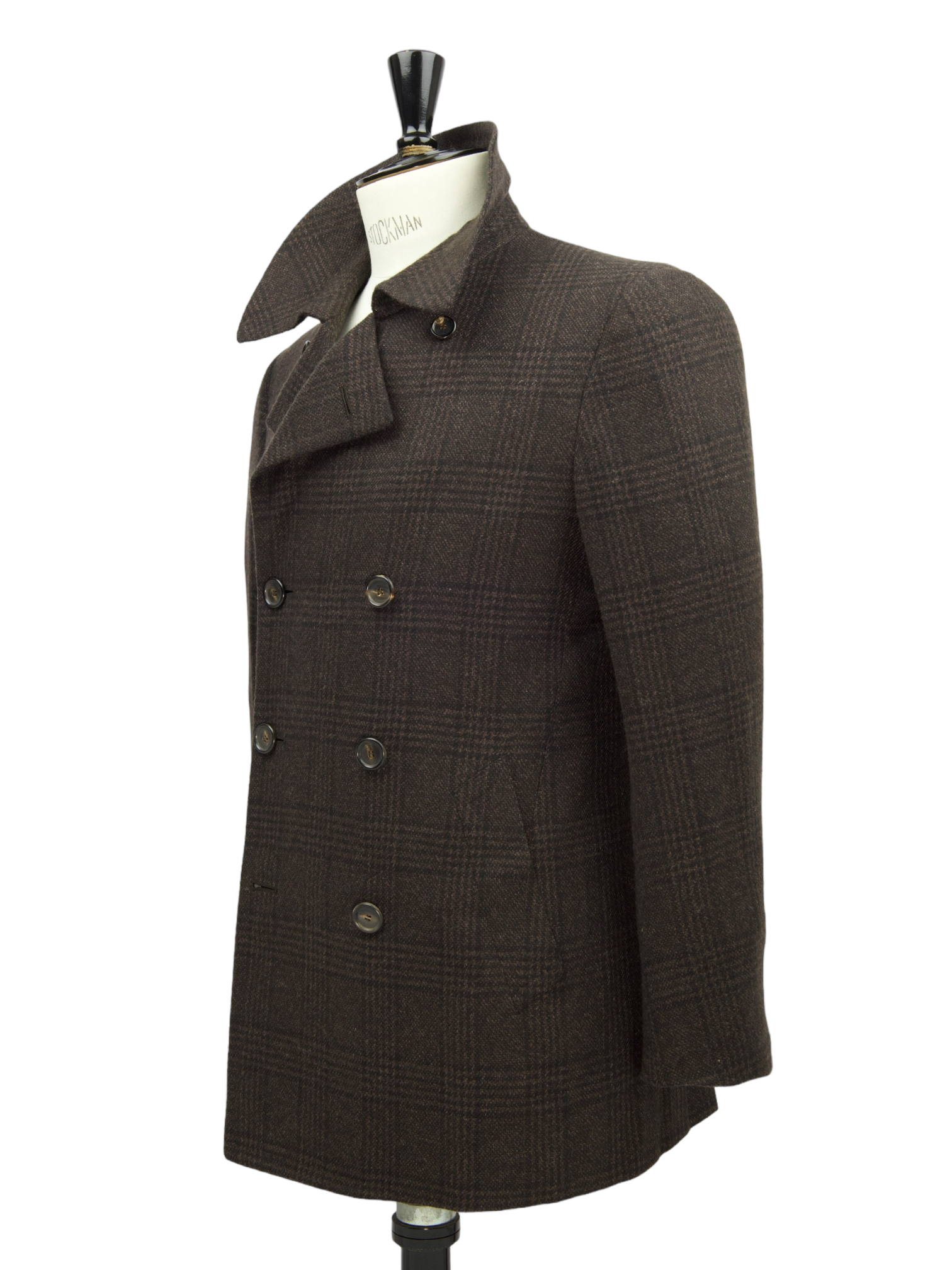 Cesare Attolini Dark Brown Cashmere Double-Breasted Peacoat