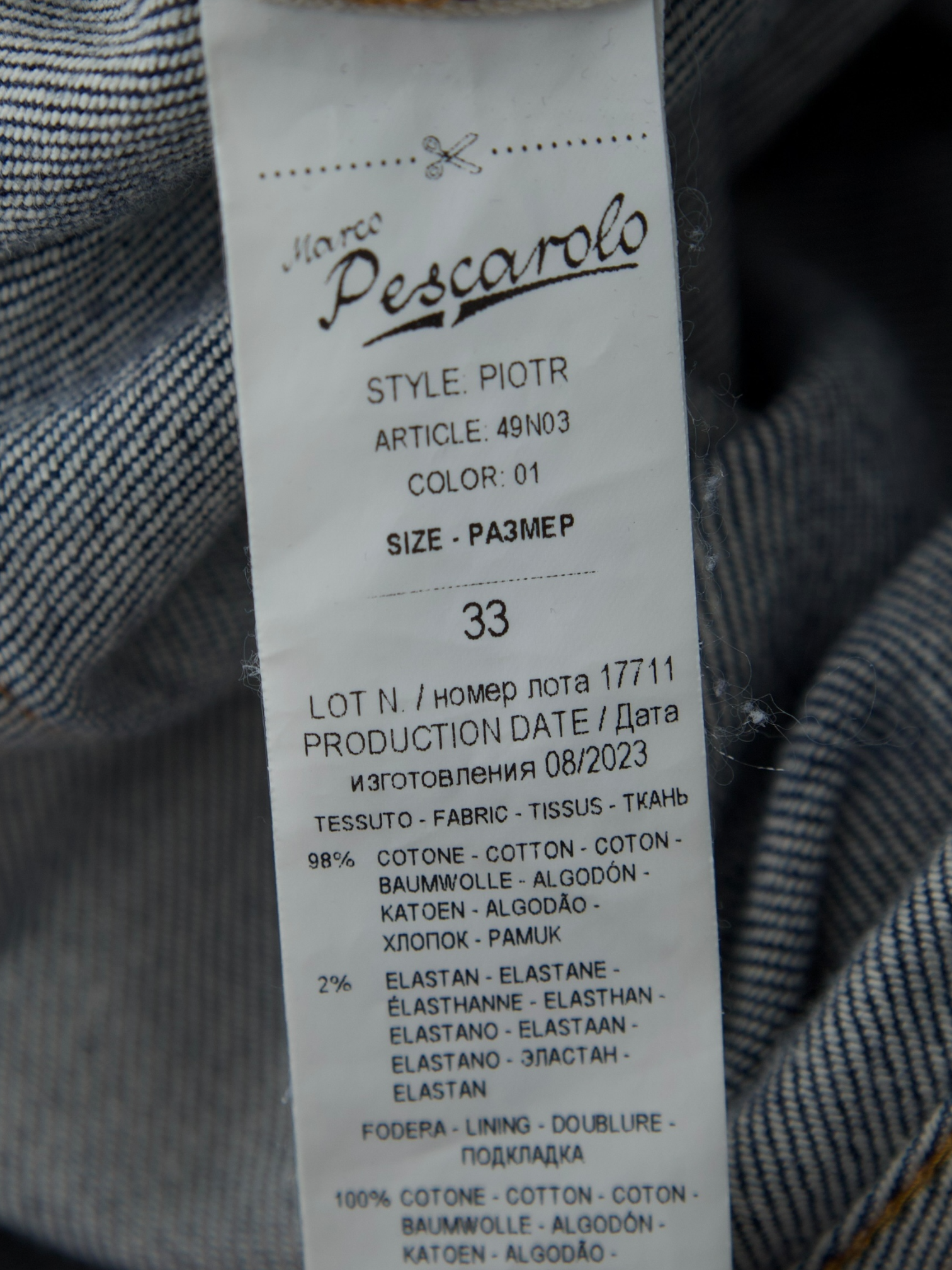 Marco Pescarolo Dark Blue Cotton Denim "Piotr" Jeans