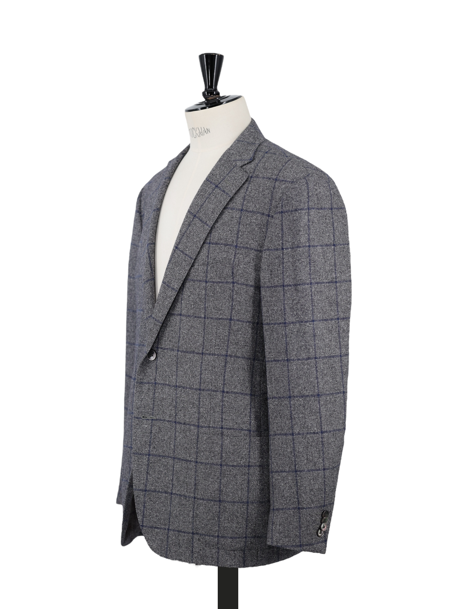 Corneliani Grey Silk, Wool & Cashmere Windowpane Jacket