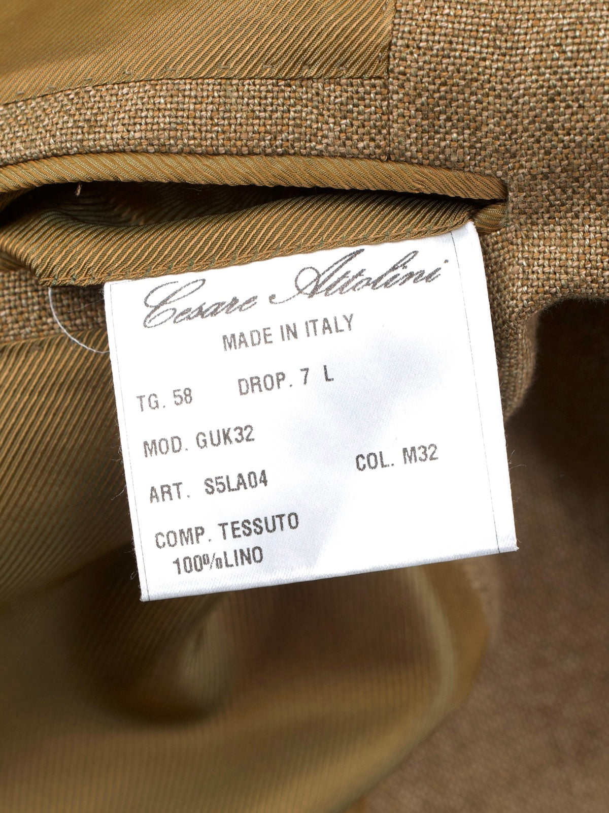 Cesare Attolini Light Brown Heavyweight-Linen Sartorial Summer Jacket