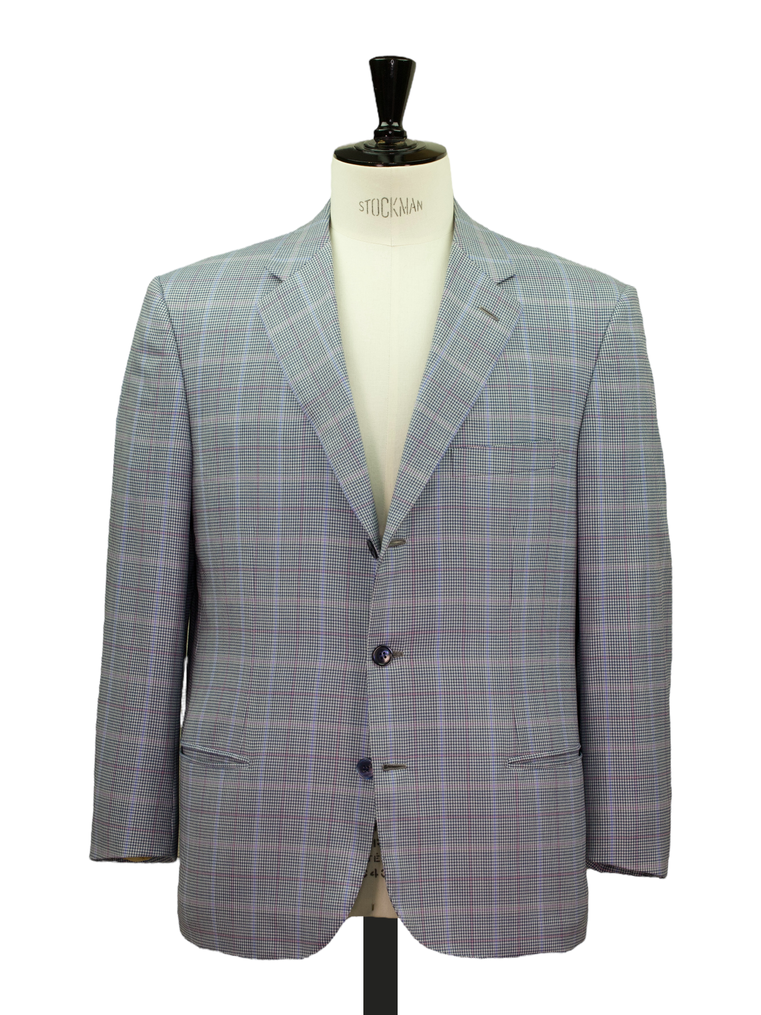 Brioni Blue & Pink Fine-Wool Overcheck Parlamento Jacket