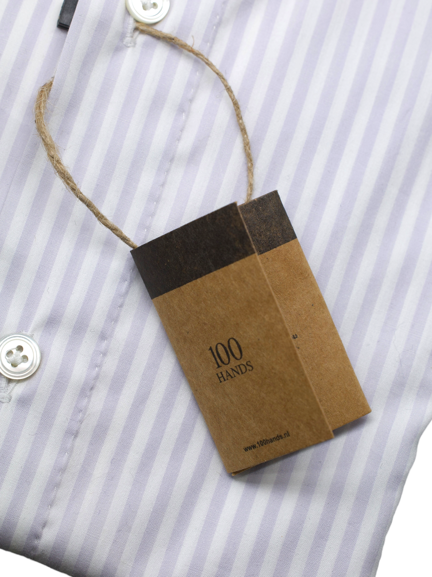 100 Hands White & Soft Purple Bengal-Stripe Shirt