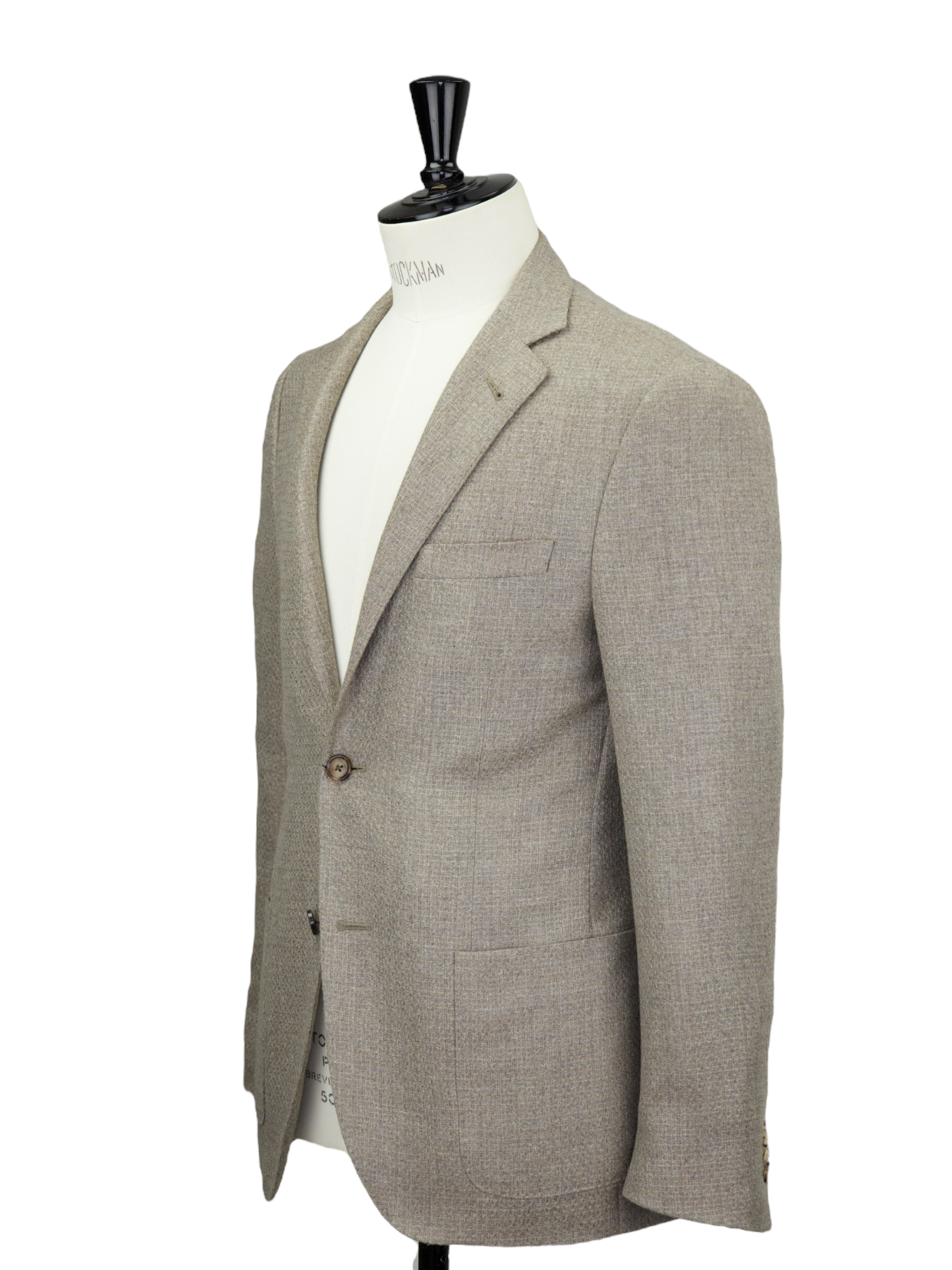 Corneliani Greige Pure Cashmere Micro-Pattern Jacket