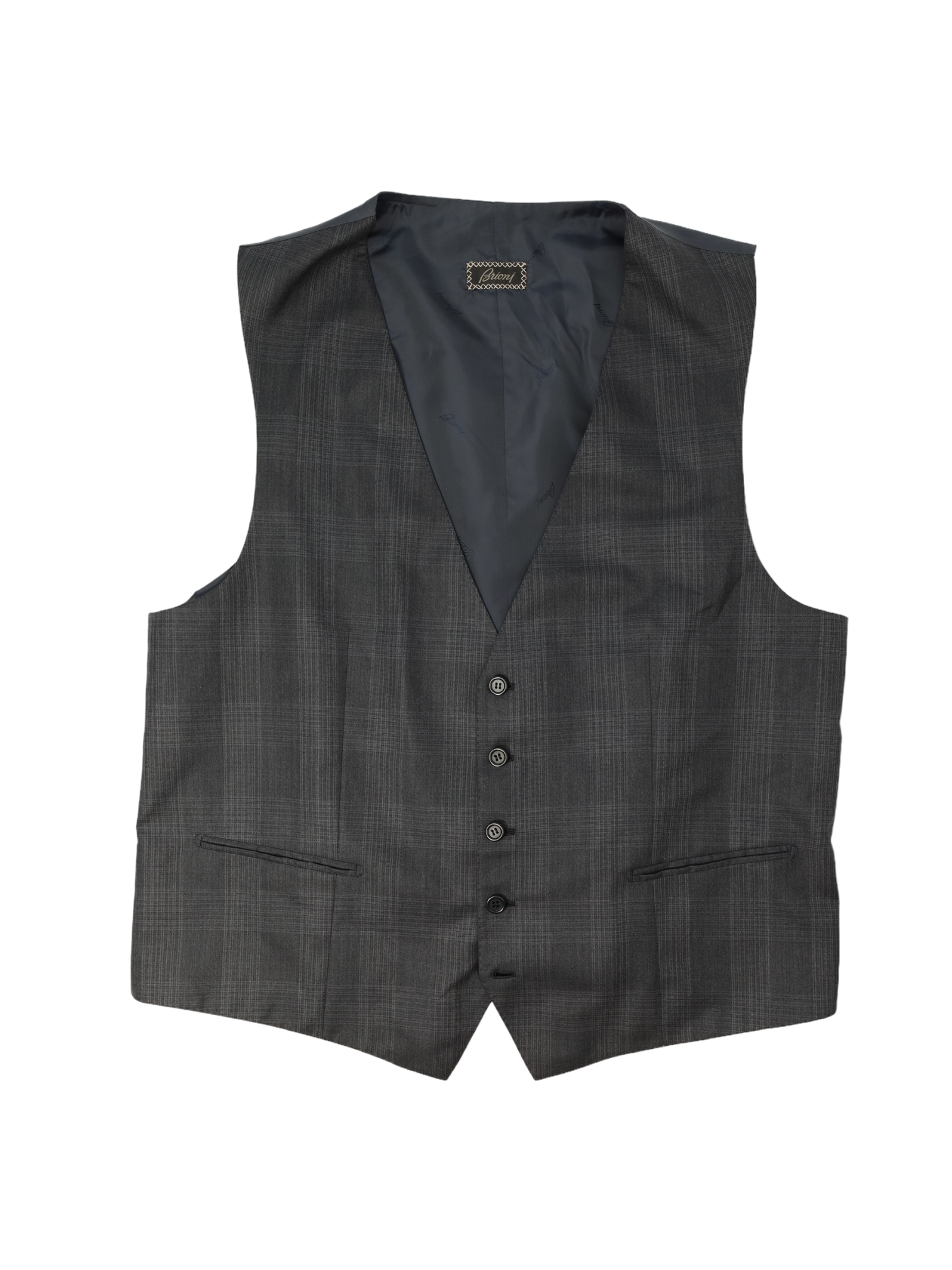 Brioni Grey 3-Piece Glenplaid Suit