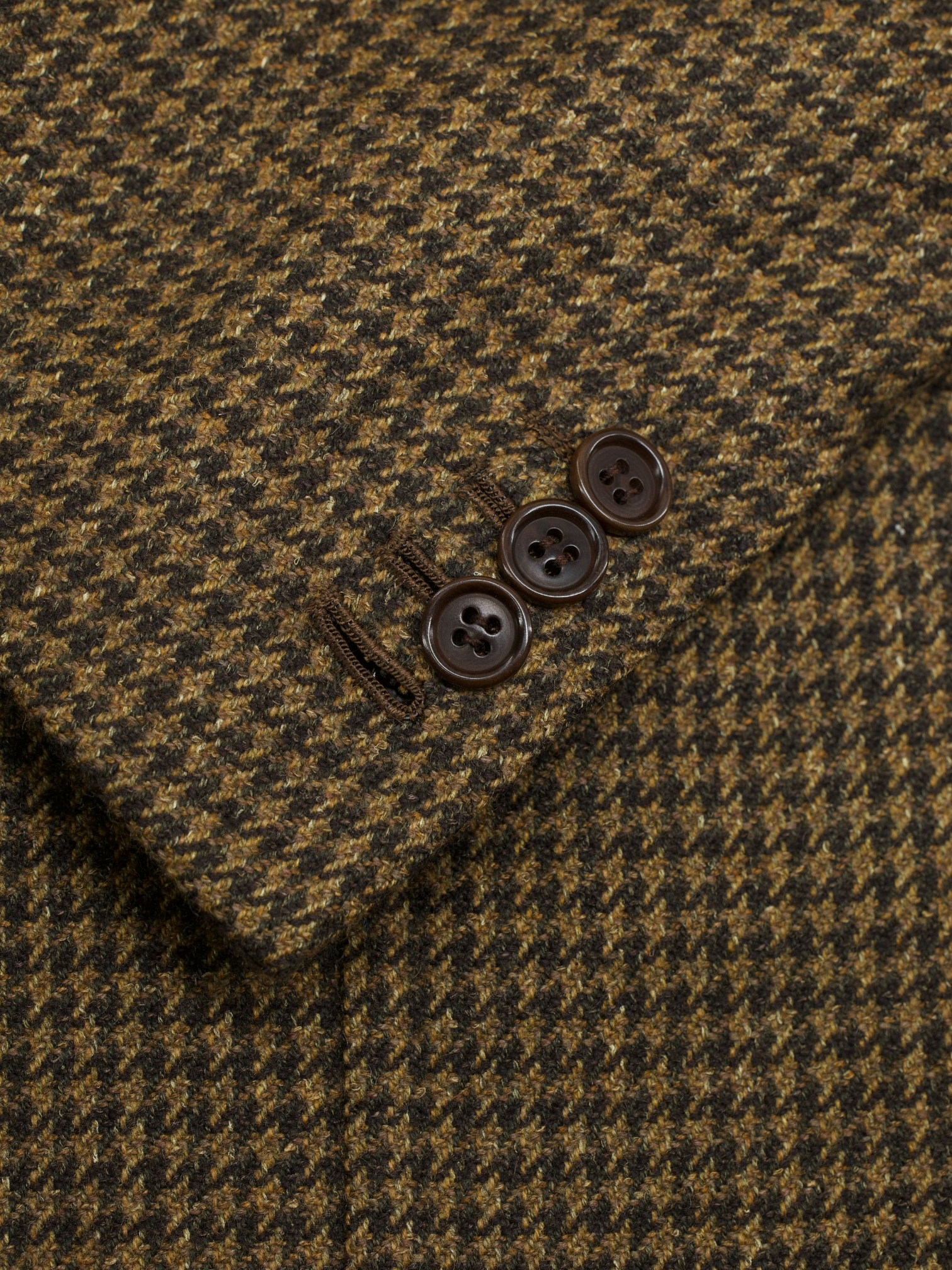 Kiton Golden Brown Pure-Wool Pied de Poule Jacket