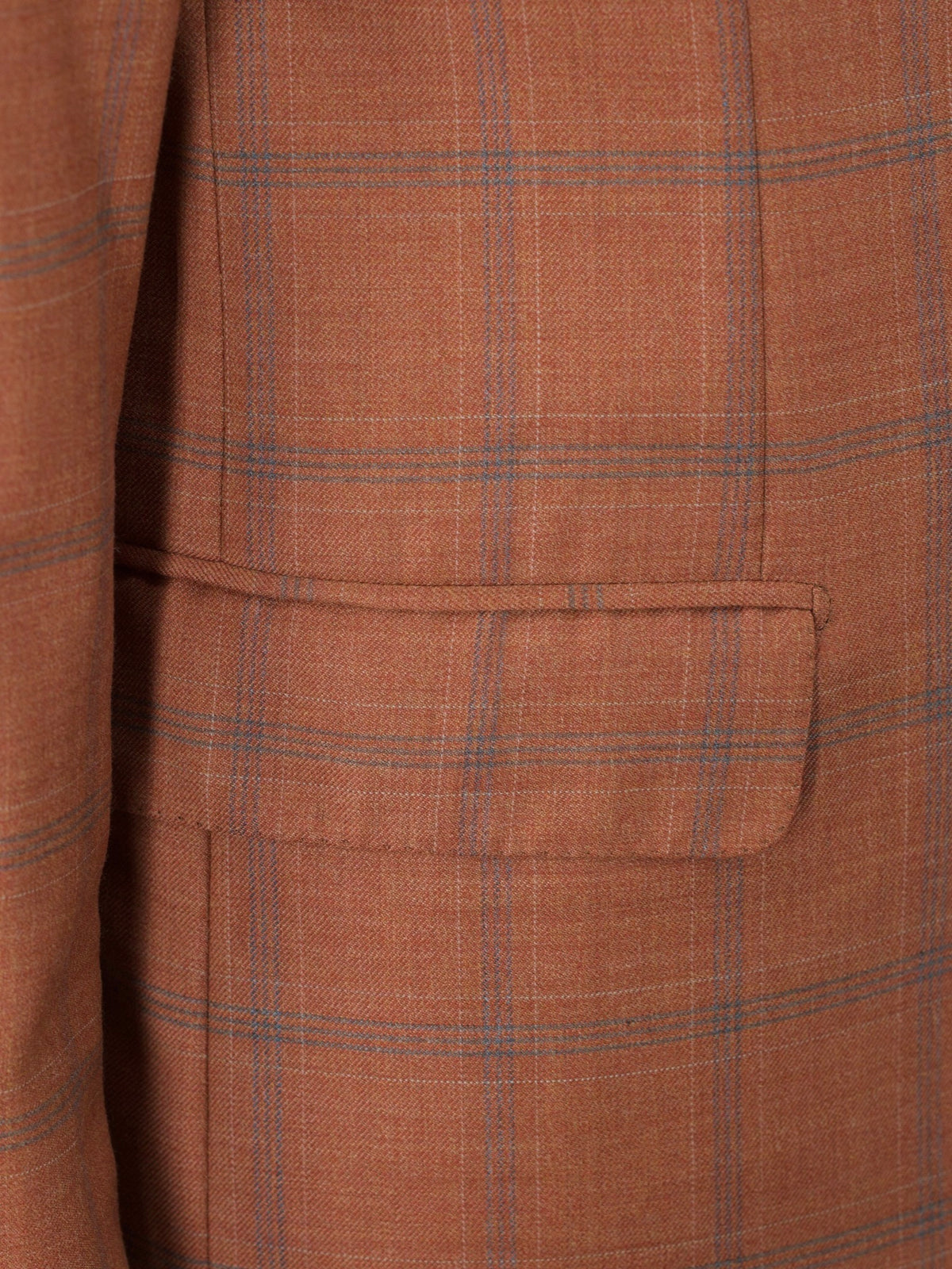 Brioni Peach & Steel Grey Wool Windowpane Vintage Nomentano Jacket