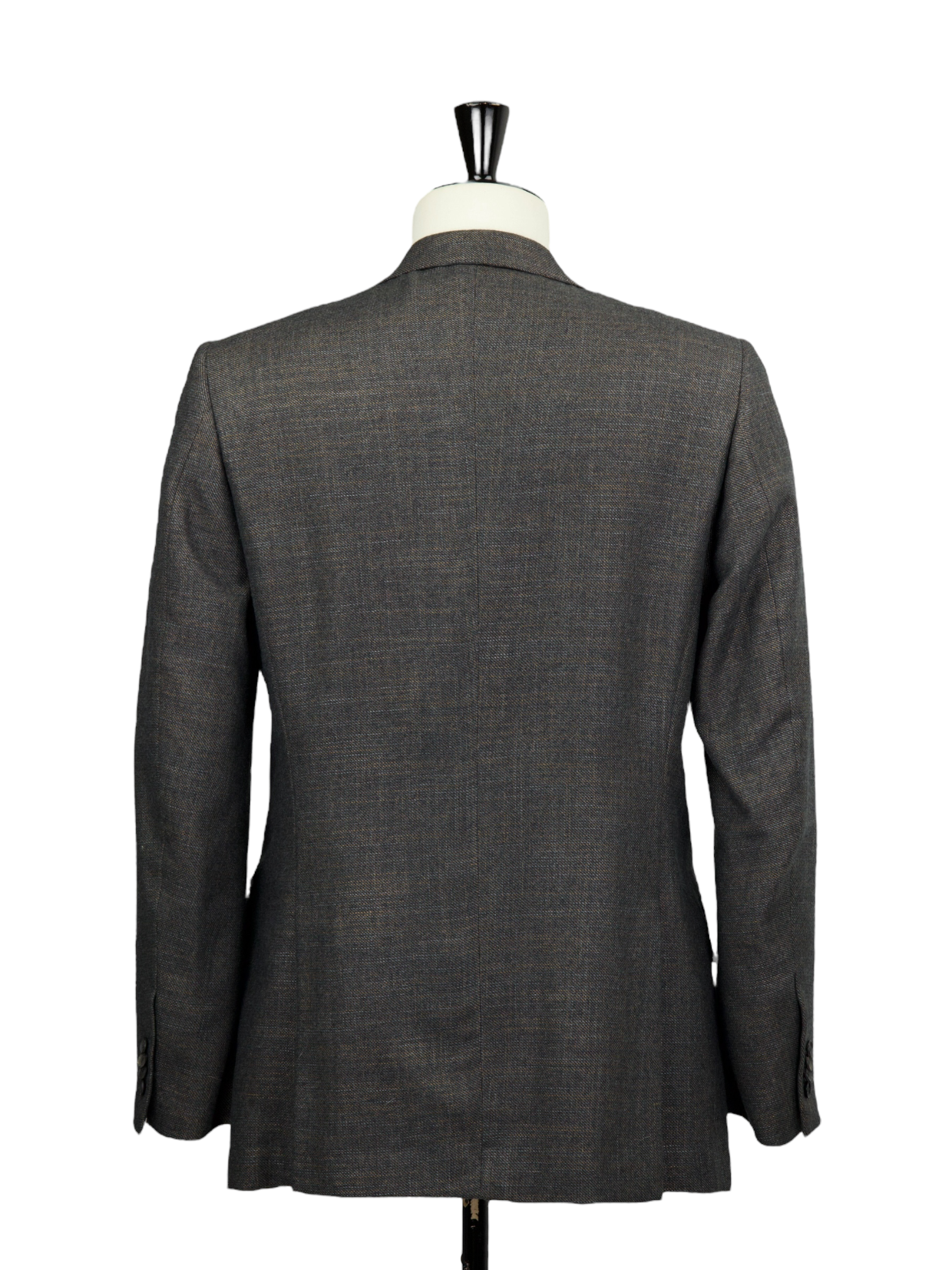 Isaia Dark Taupe Cashmere & Silk Micro-Pattern Jacket