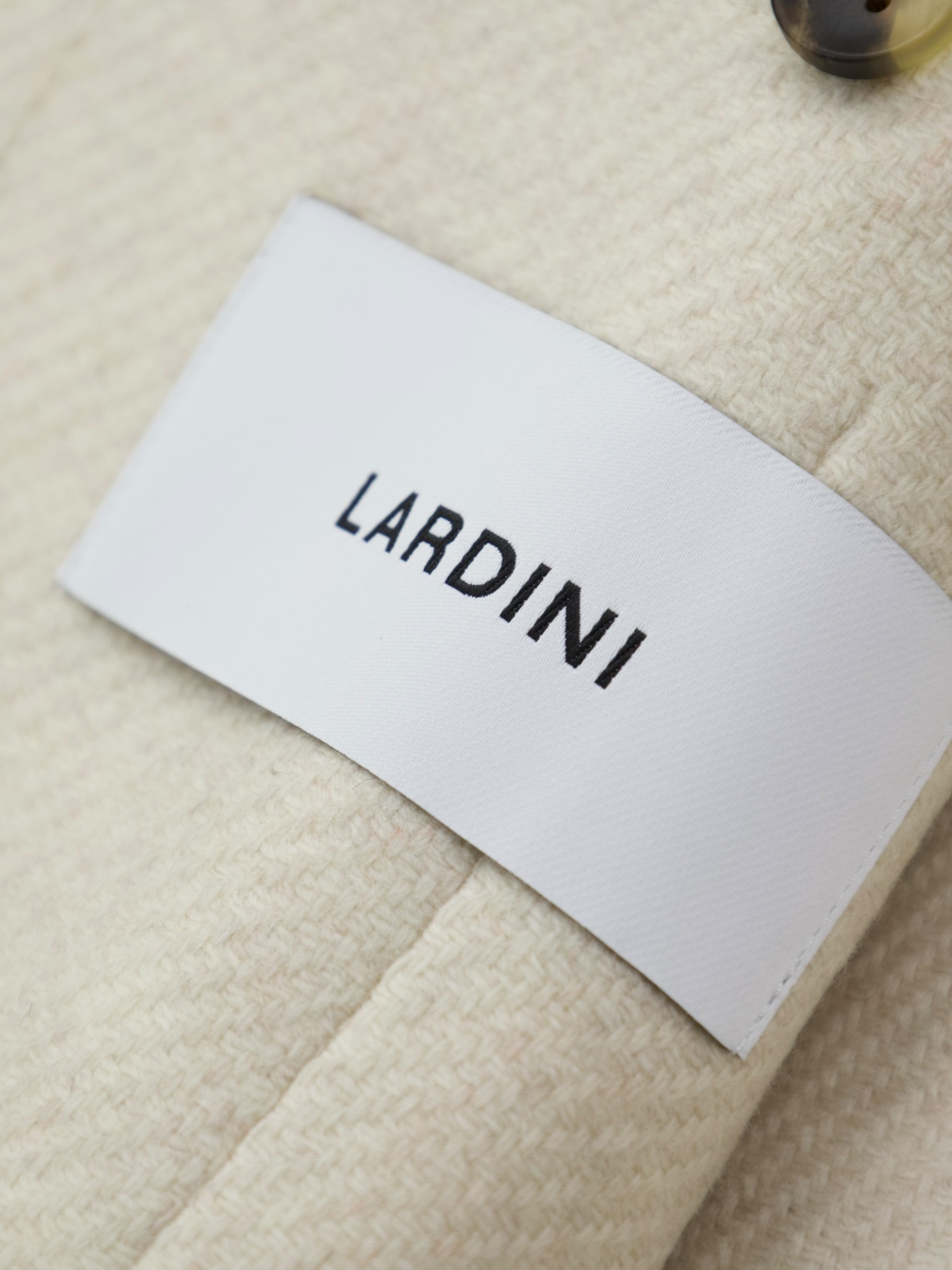 Lardini Crème White Wool & Stretch Micro-Structure Jacket