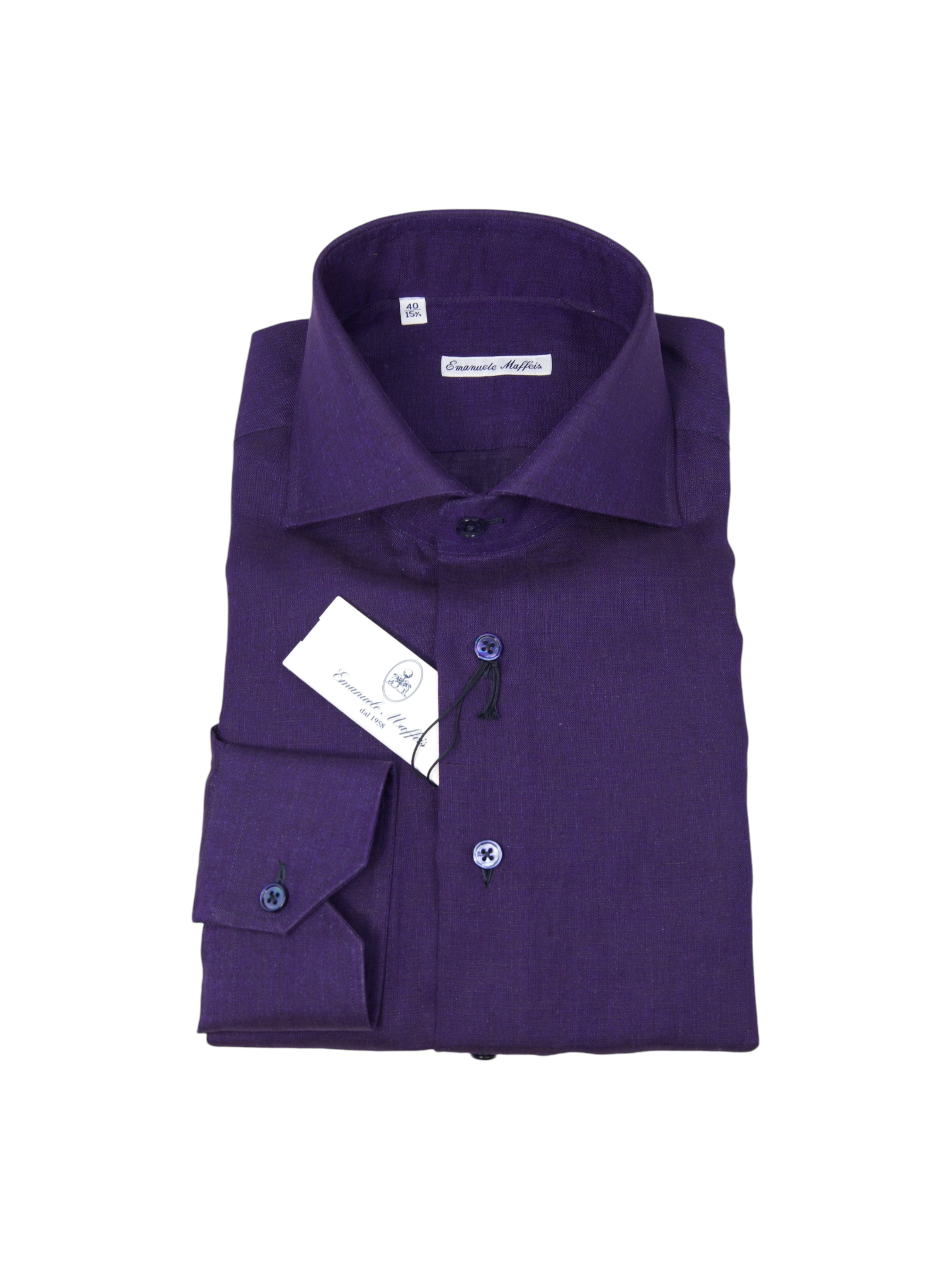 Emmanuele Maffeis Dark Purple Linen Shirt