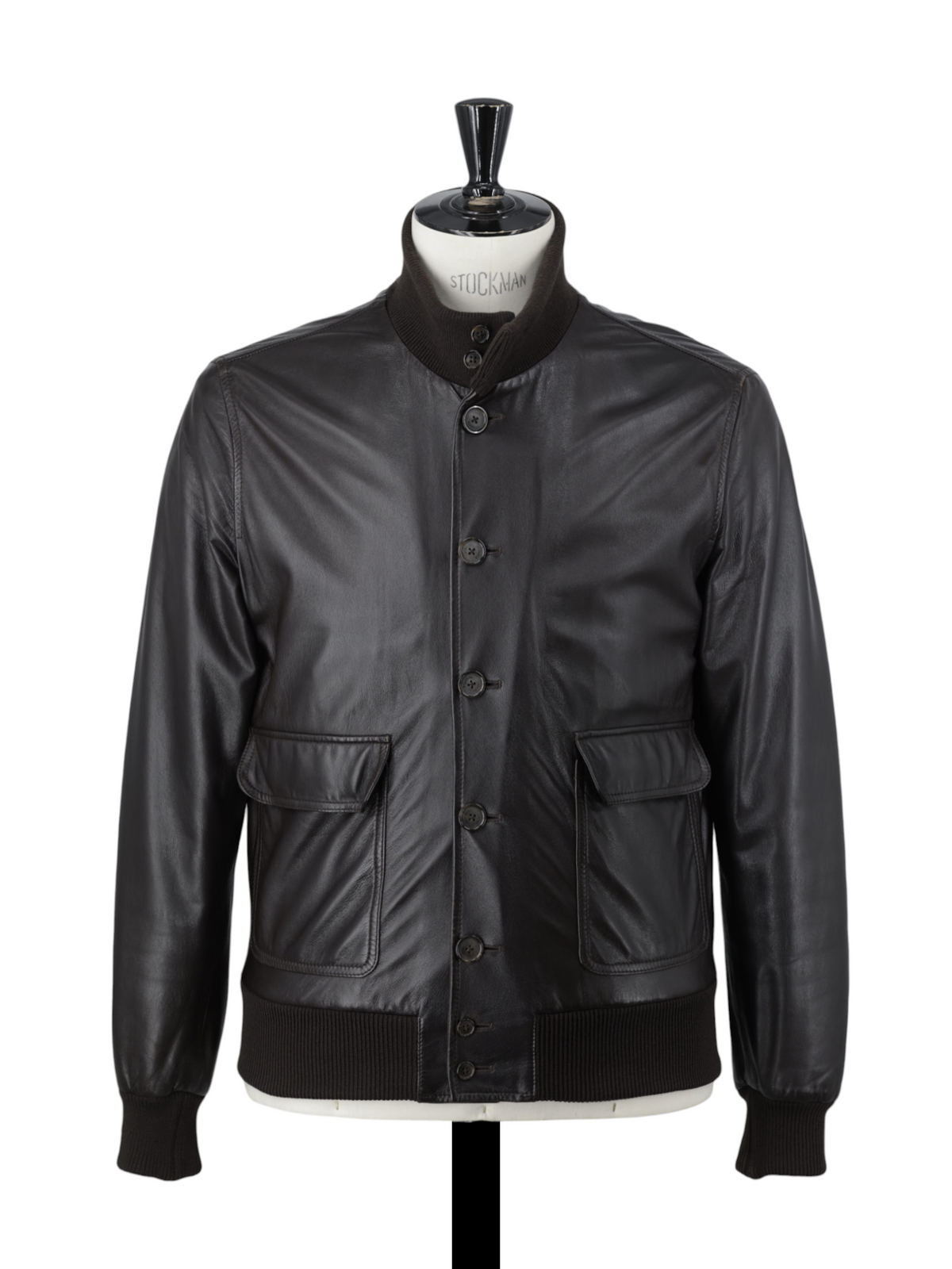 Luigi Borrelli Dark Brown Leather & Cashmere-Lining Jacket