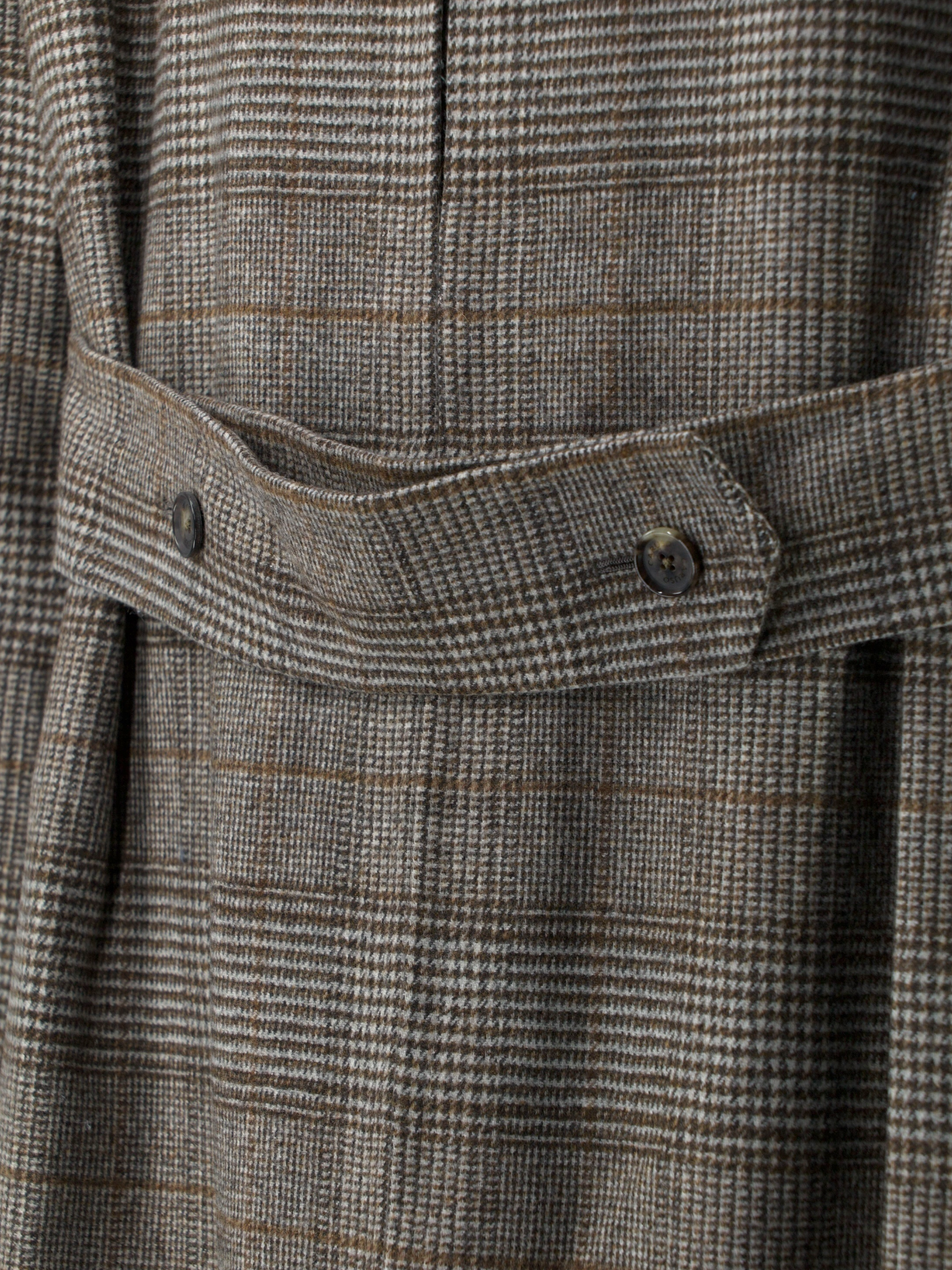 Caruso Light Brown Superfine "Zelander" Wool Prince of Wales Ulster Coat