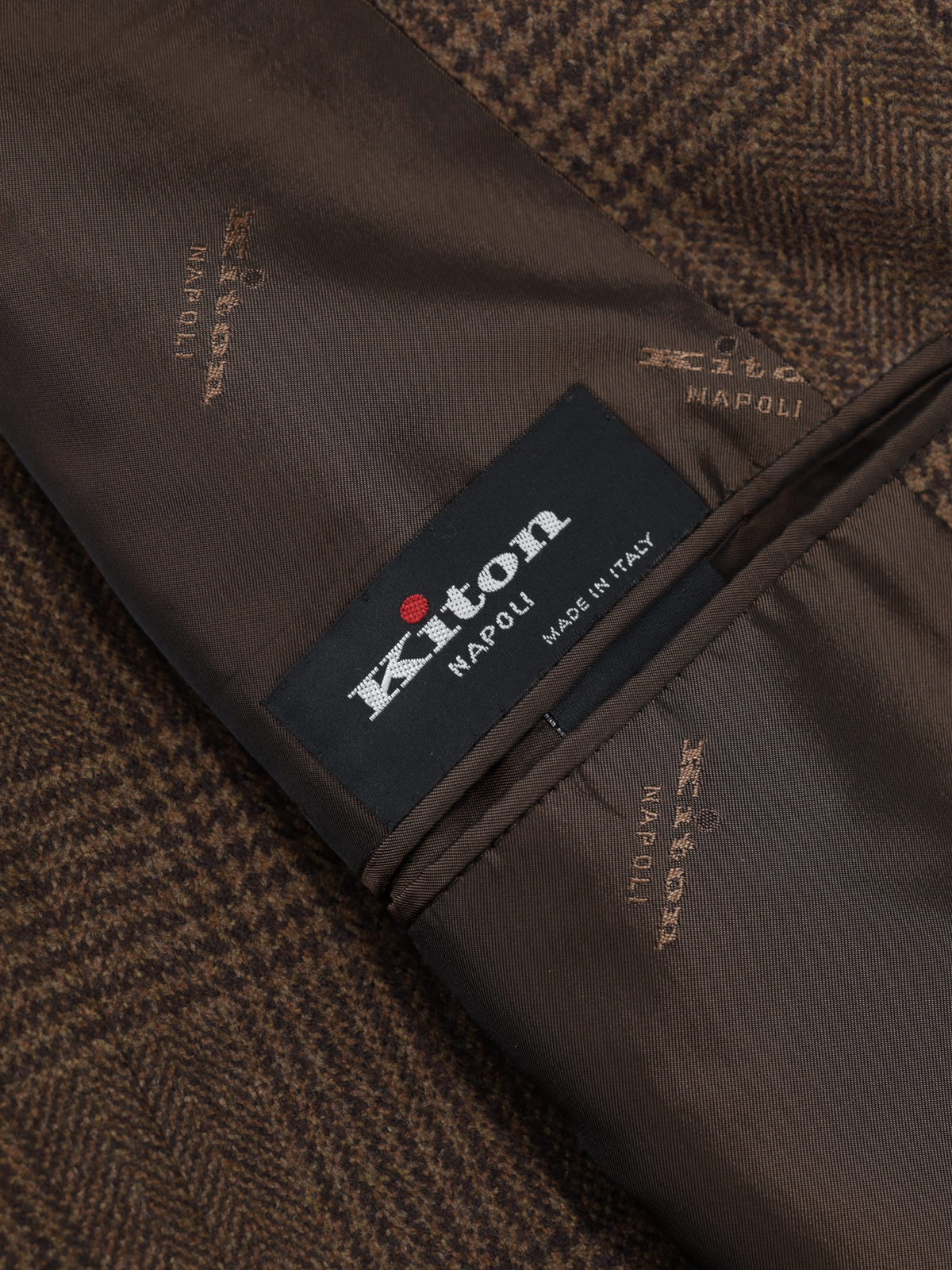 Kiton Brown Pure Plushy-Cashmere Prince of Wales Winter Suit