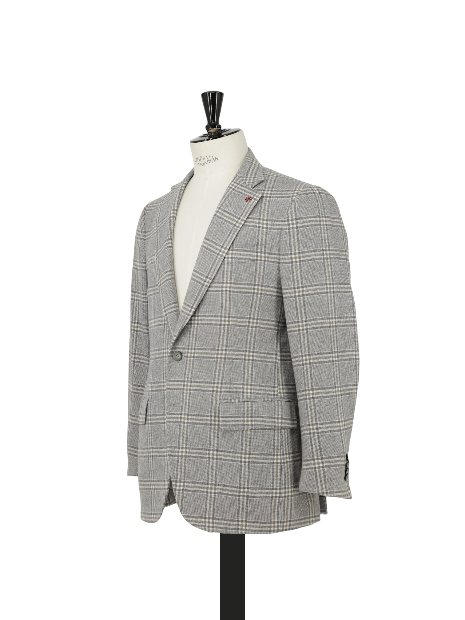 Isaia Taupe Super 130's Saxony Wool Glenplaid Winter Jacket