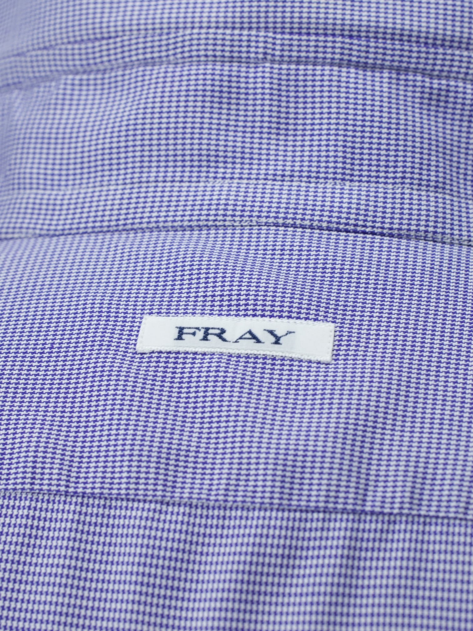 Fray Dark Blue Fine-Cotton Puppytooth Wide-Spread Collar Shirt