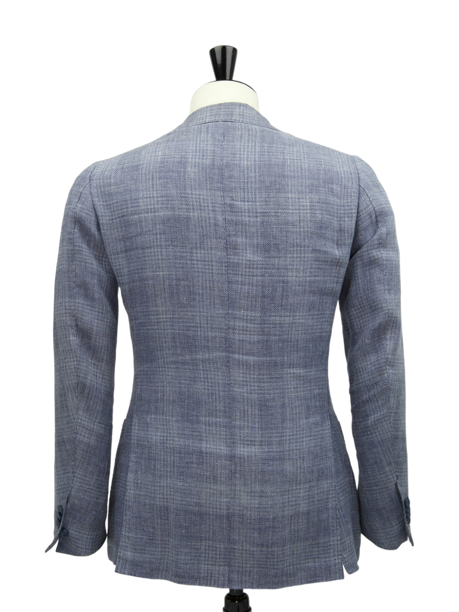 Cesare Attolini Slate Blue Linen & Wool Glenplaid Jacket