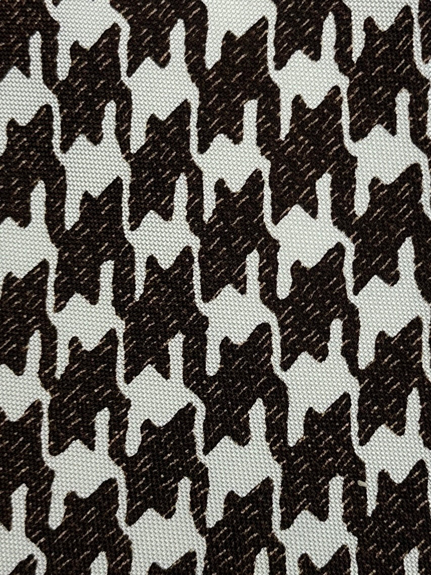 Kiton 7-Fold Brown Houndstooth Silk Tie
