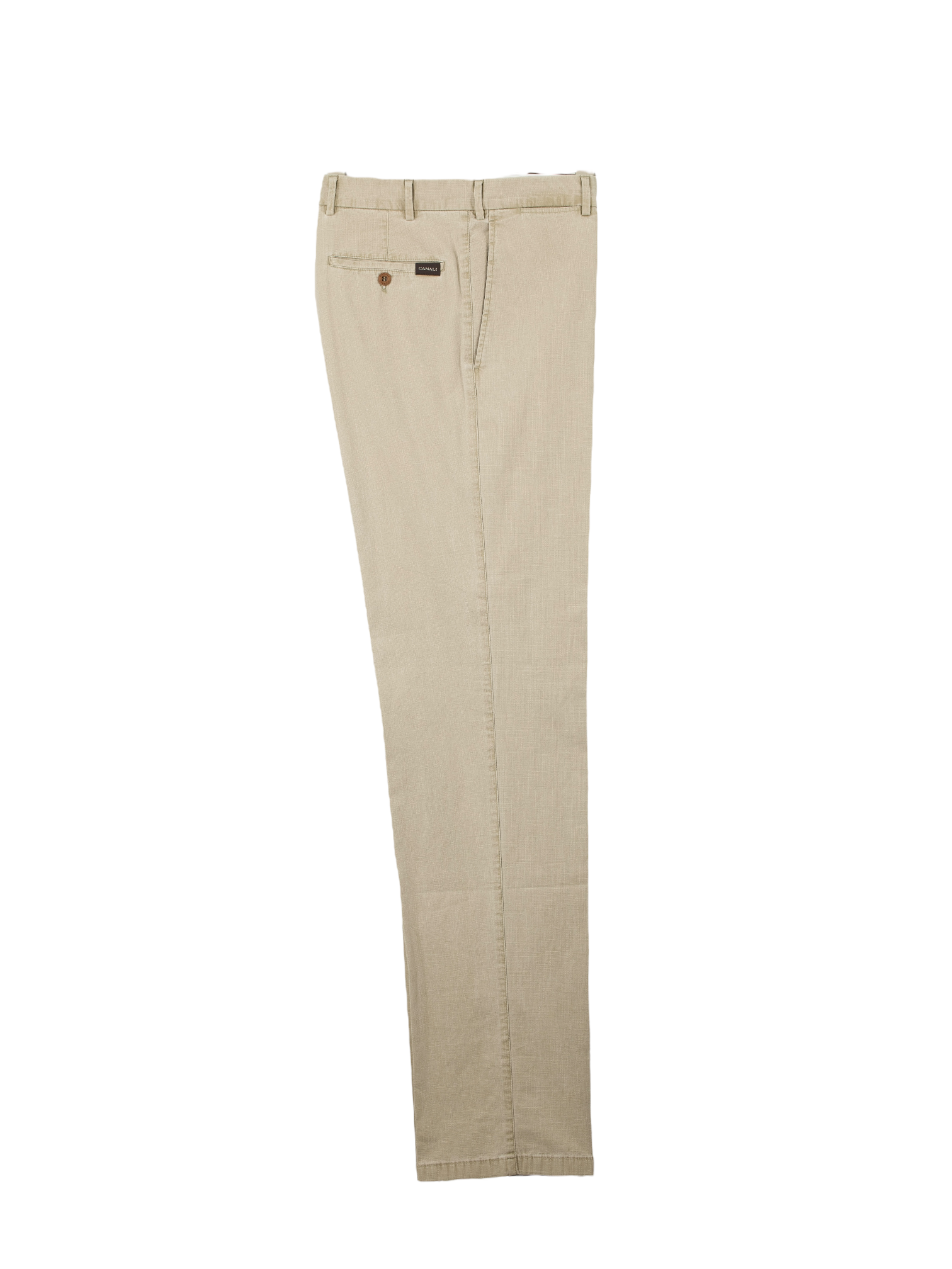 Canali Sand Cotton Stretch Melange Tapered Dress Chino