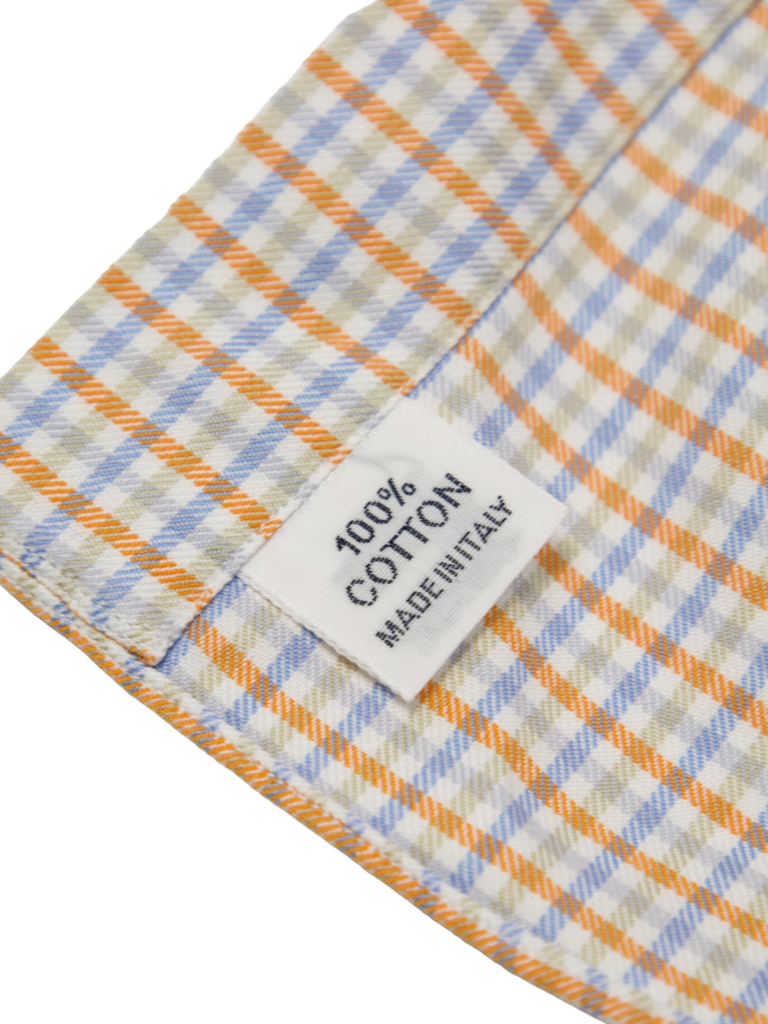 Fray Orange & Light Blue Gingham Check Shirt