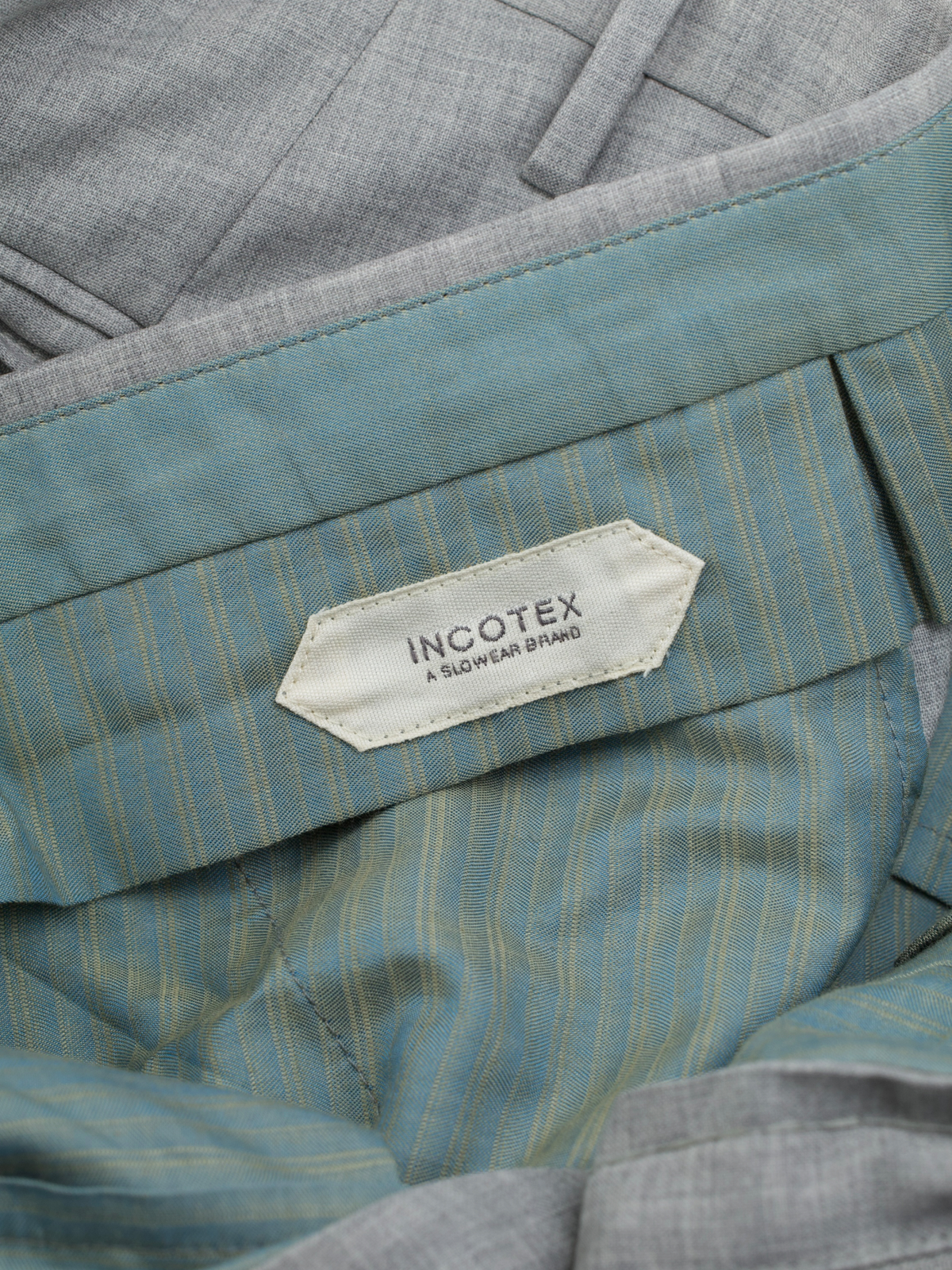 Incotex Light Grey Fine-Wool Melange Trousers