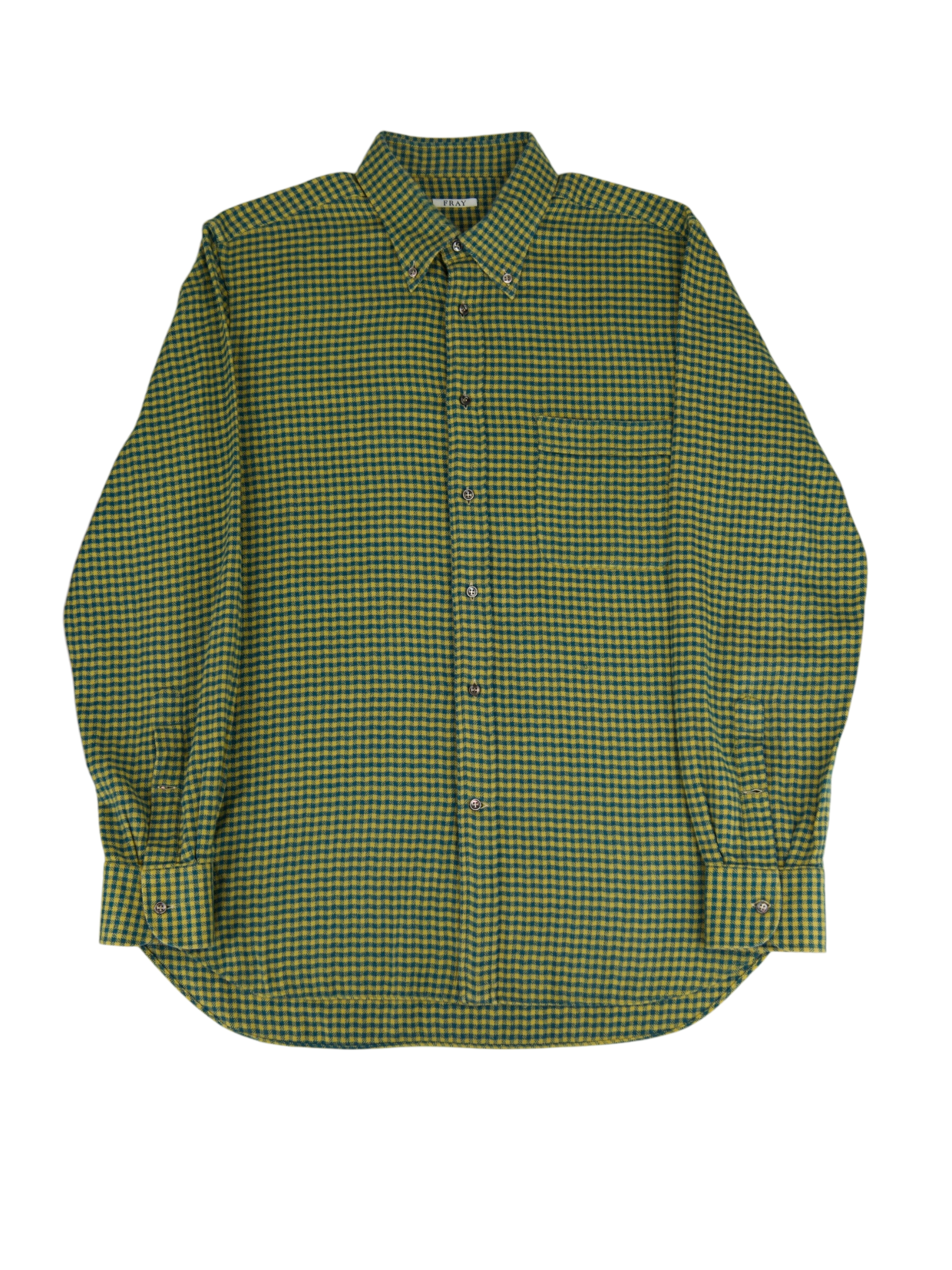 Fray Yellow & Petrol Gingham Check Flannel Shirt