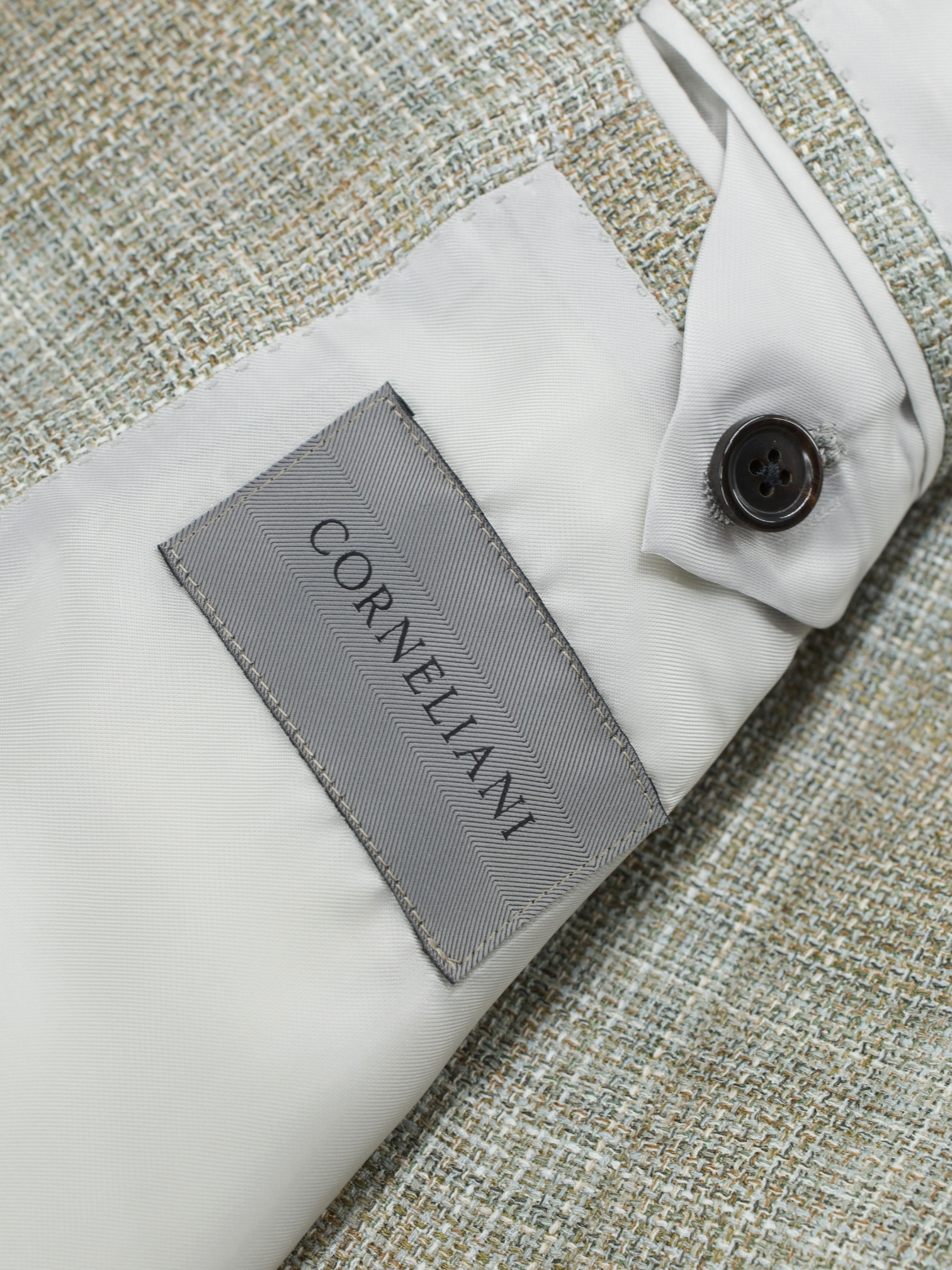 Corneliani Olive Green Wool, Silk & Linen "Sartoria Light" Jacket