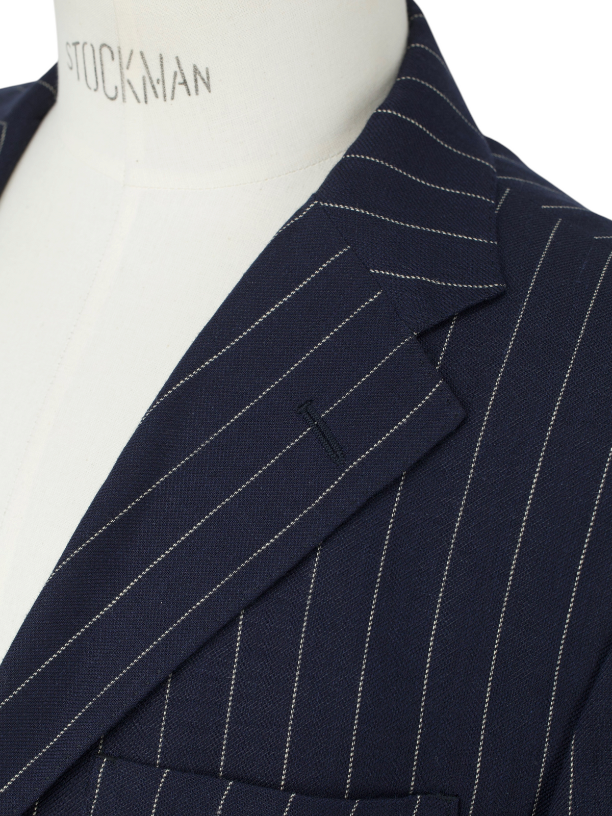 Ralph Lauren Navy Linen & Wool “Made in Italy” Pinstripe Jacket