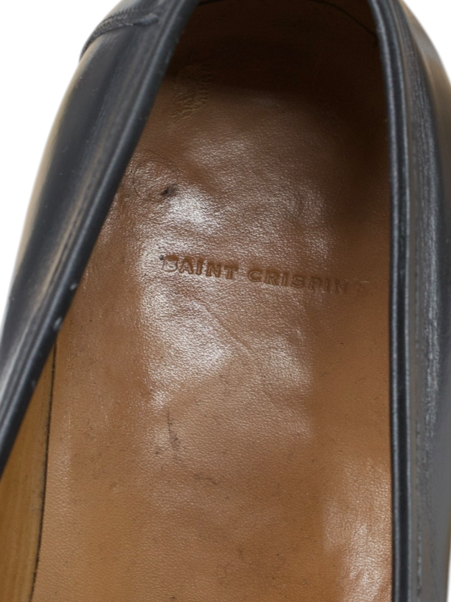 Saint Crispin's Black Calfleather & Crocodile-Strap Penny Loafer
