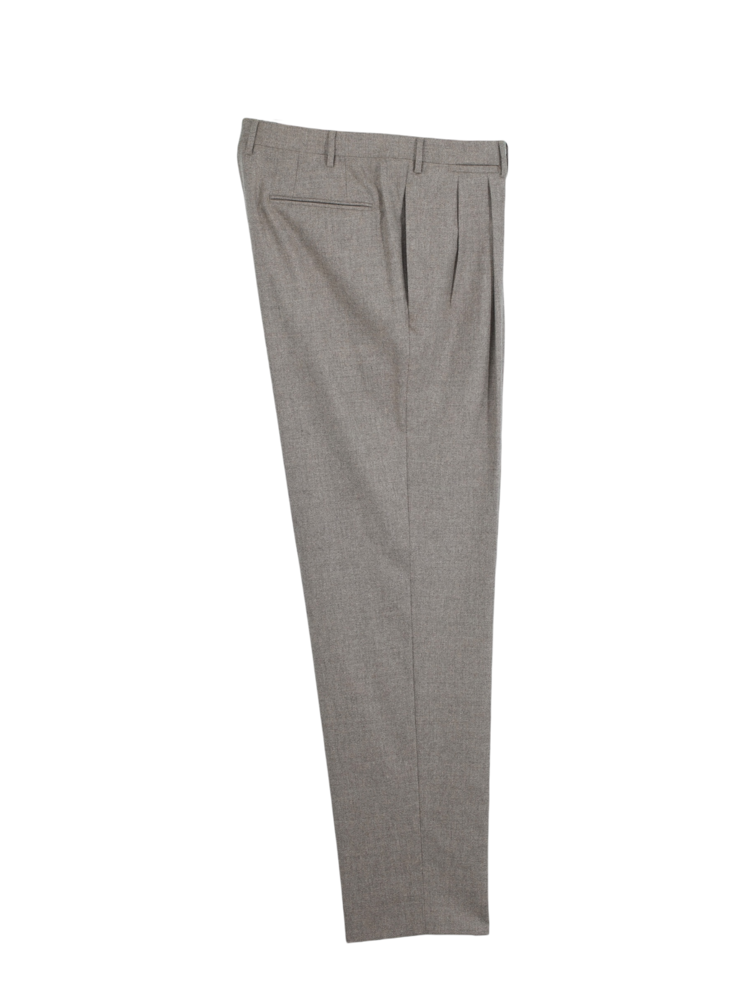 Corneliani Light Brown Wool, Cashmere & Stretch Pleated Trousers