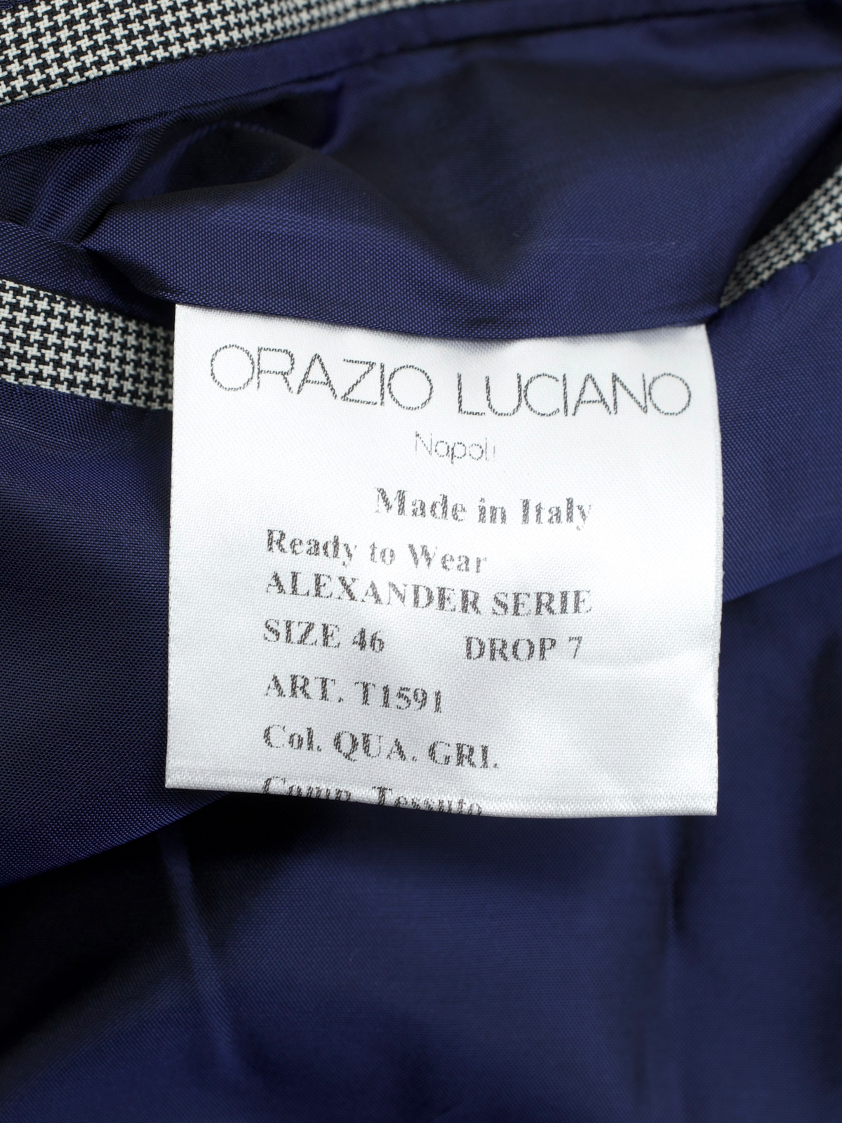 Orazio Luciano Black & Grey Fine-Wool Puppytooth Suit