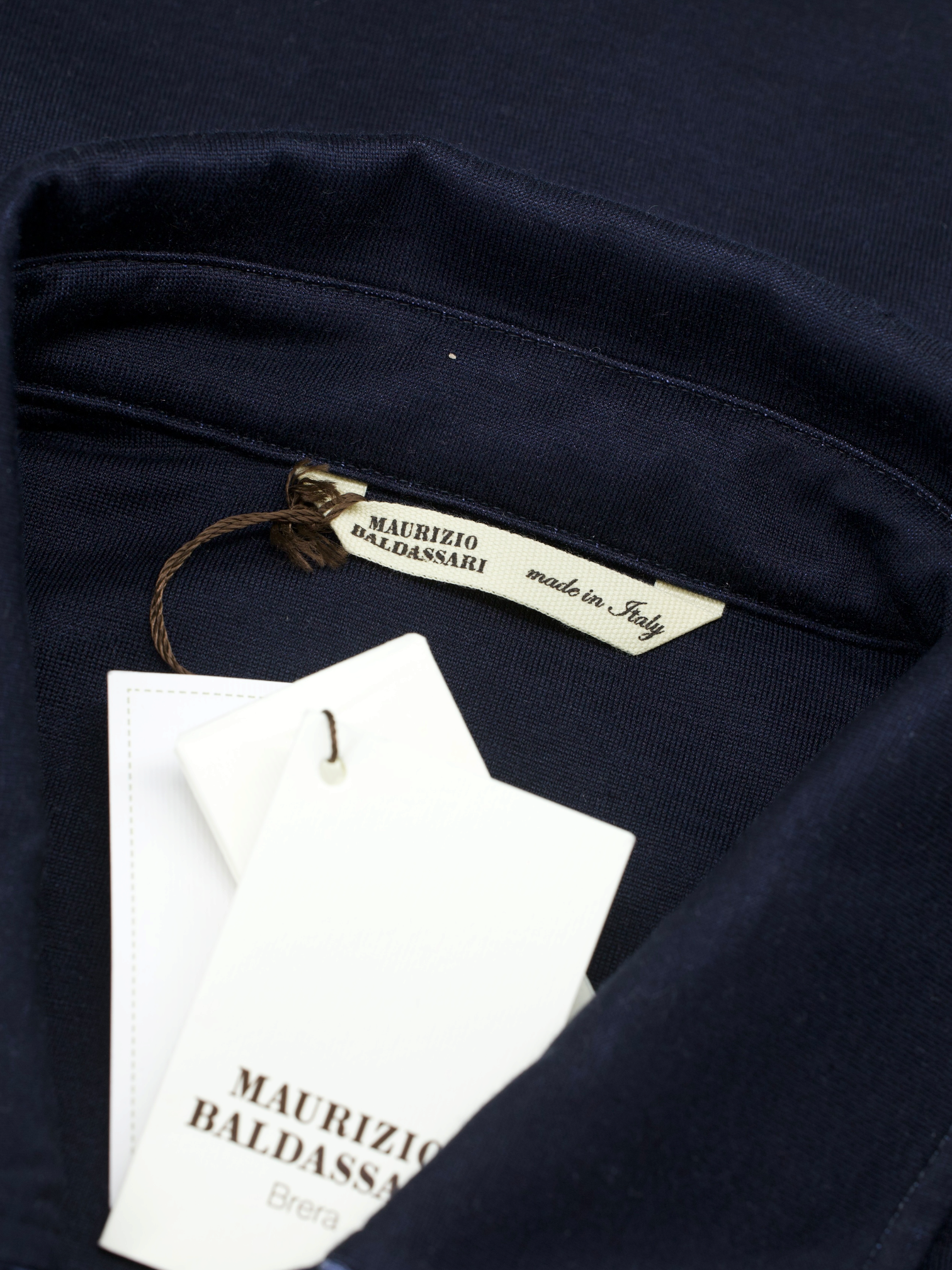 Maurizio Baldassari Navy Double-Faced Silk & Cotton Jersey Shirt Jacket