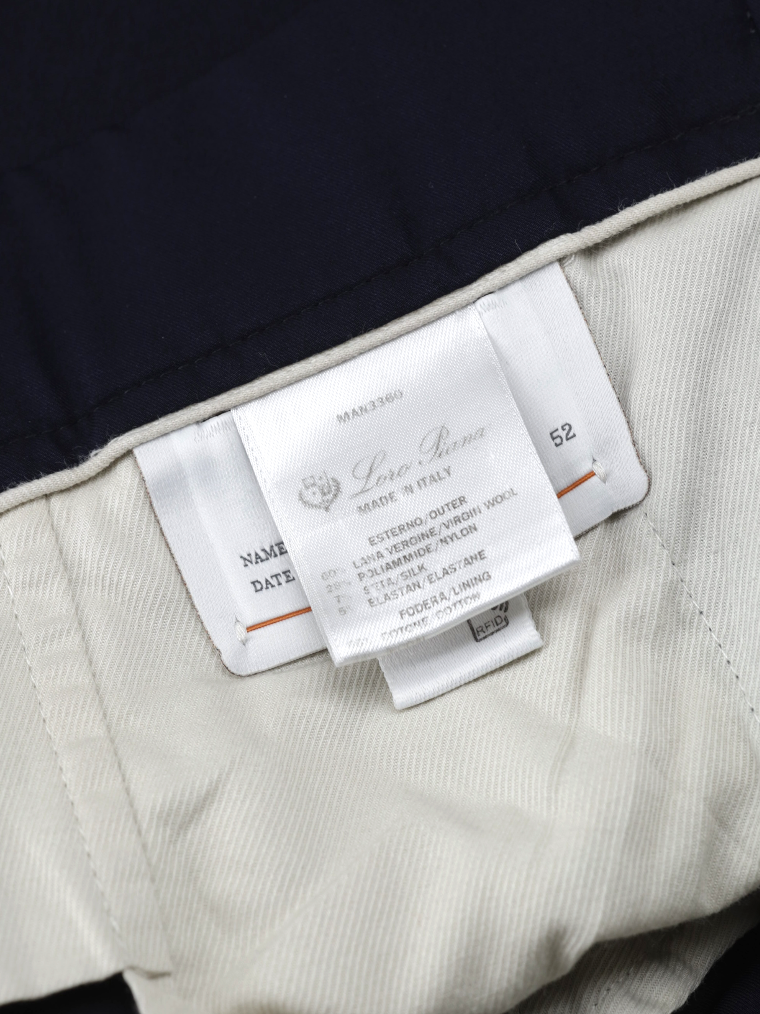Loro Piana Navy Wool, Microfibre & Silk Leisure City Trousers