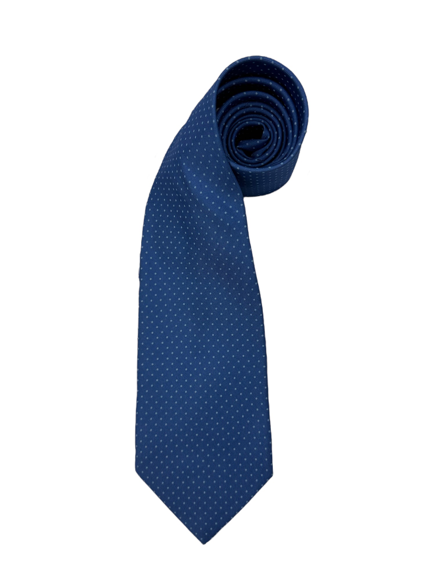 E.Marinella lichtblauwe stropdas met stippen