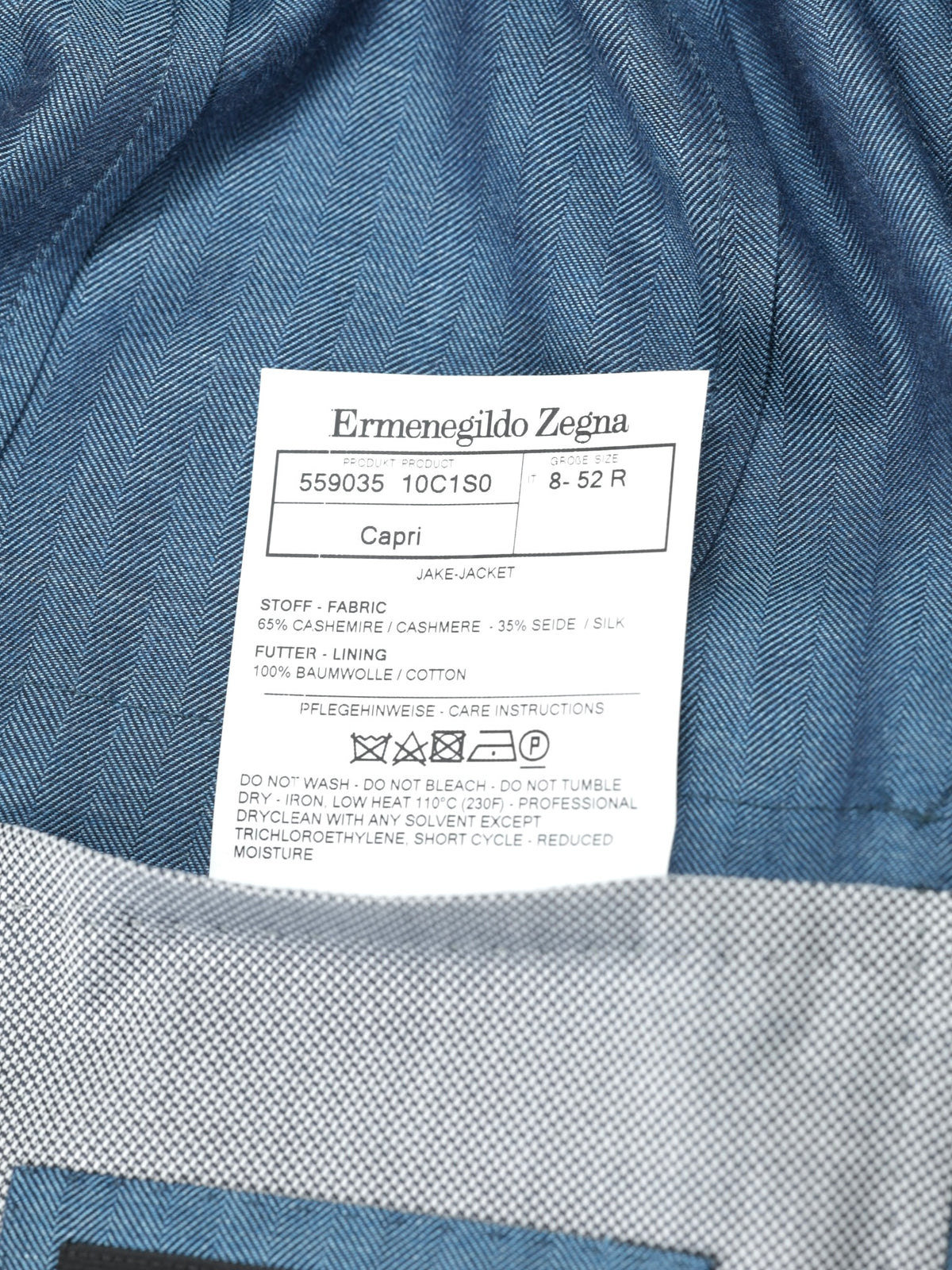 Ermenegildo Zegna Petrol Cashmere & Silk Herringbone "Capri" Jacket