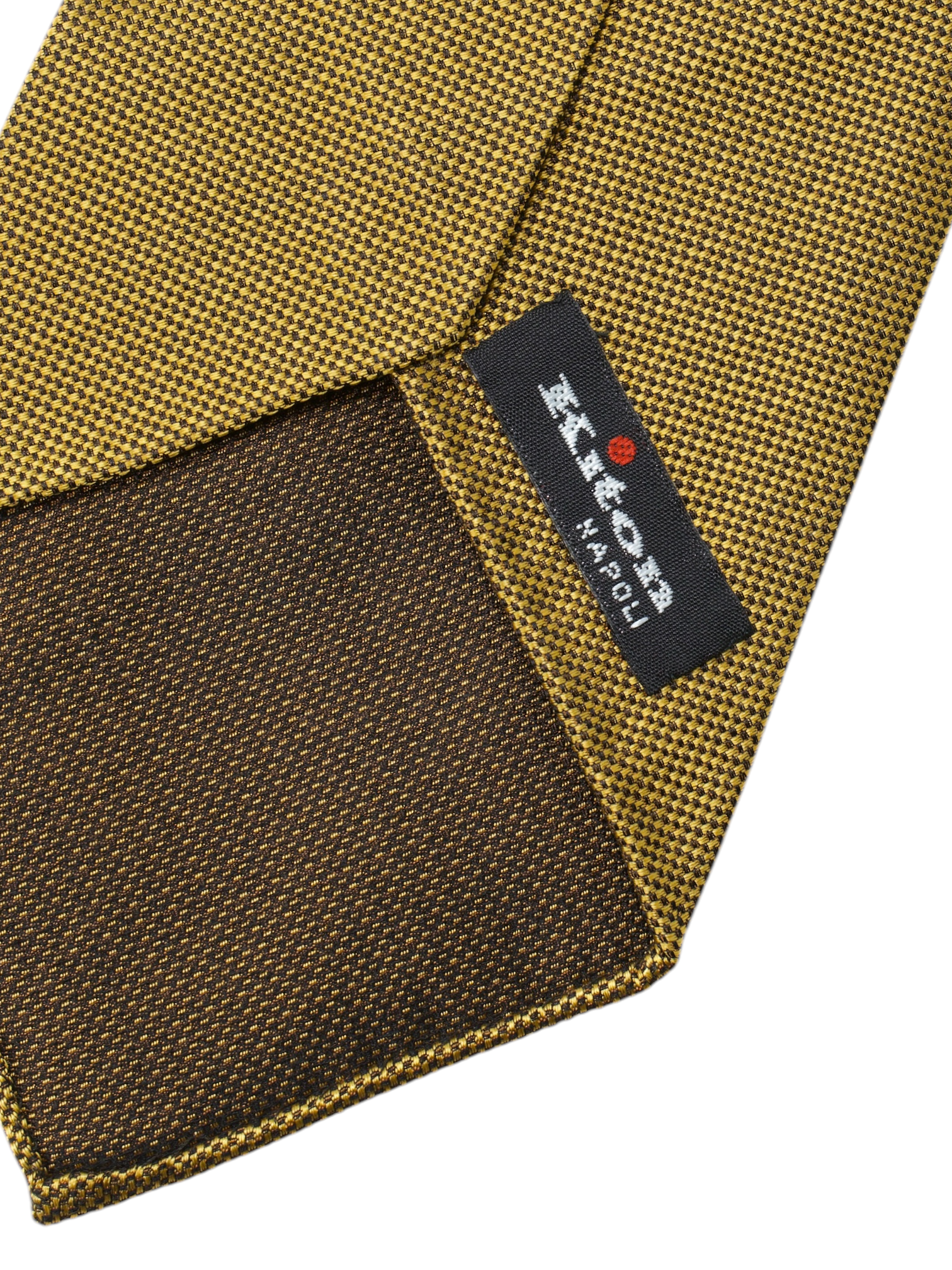 Kiton 5-Fold Gold Silk Micro-Pattern Untipped & Handrolled Tie