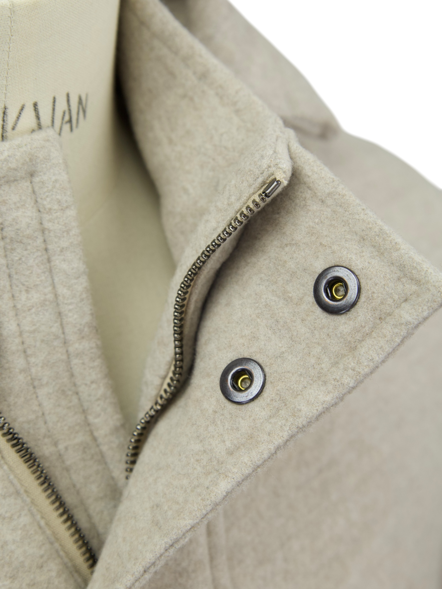 Doriani Cashmere Taupe Virgin Wool Flannel Coat