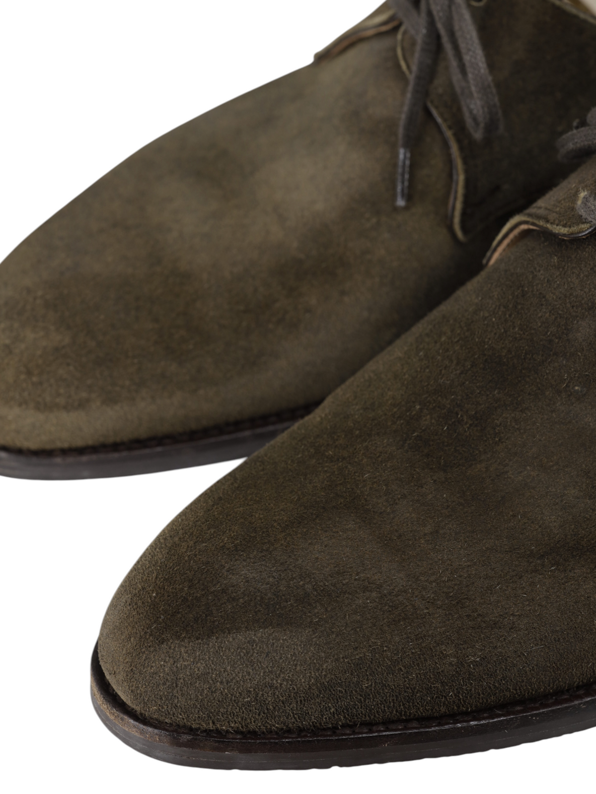 Saint Crispin's Olive Drab Suede Two-Eyelets "118" Derby