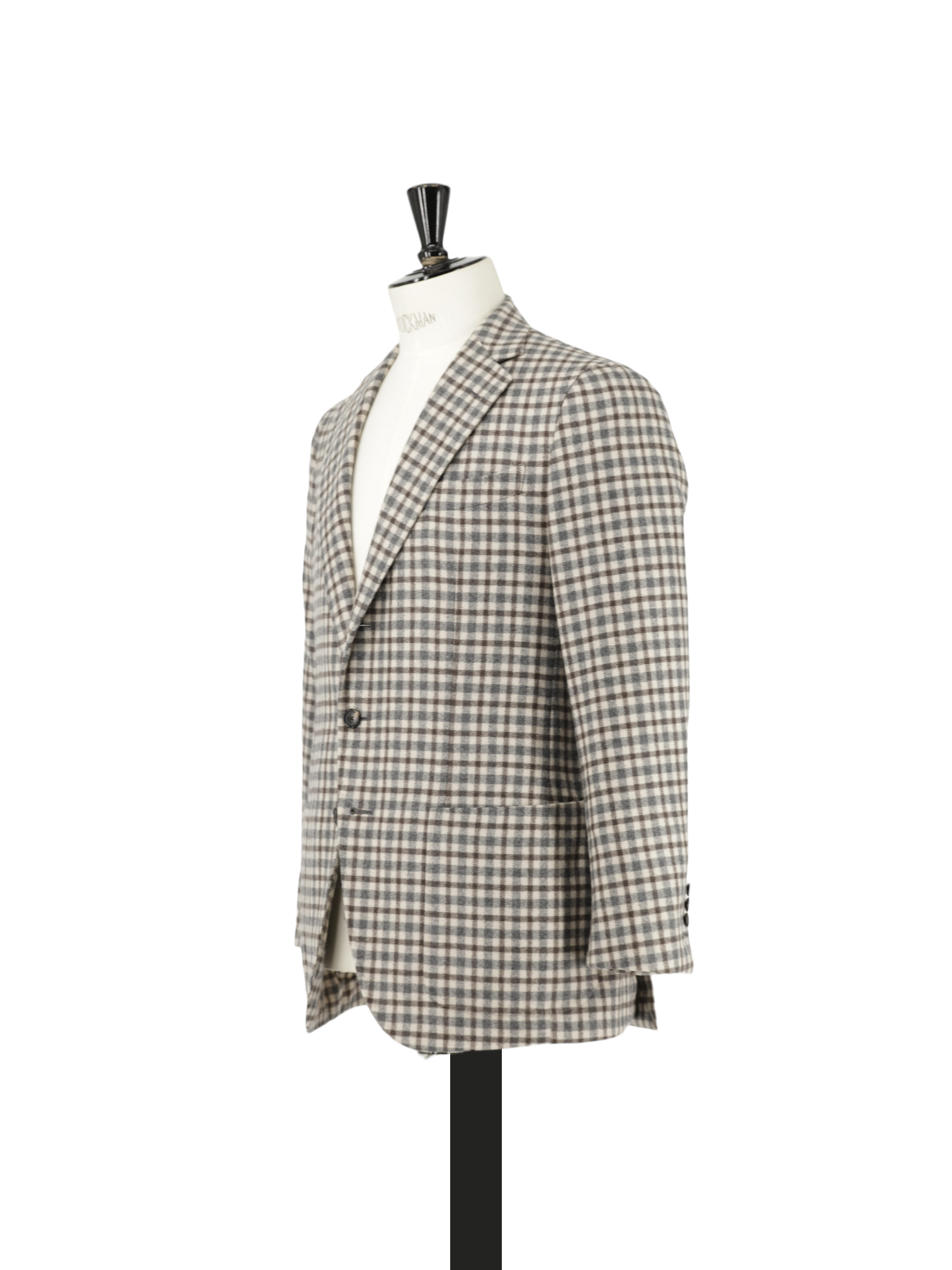 Caruso Ecru & Brown Pure Plushy Cashmere Checkered Jacket
