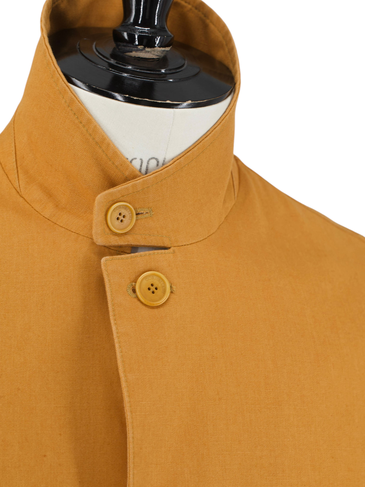 Corneliani Pumpkin Orange Cotton & Linen Sahariana Jacket