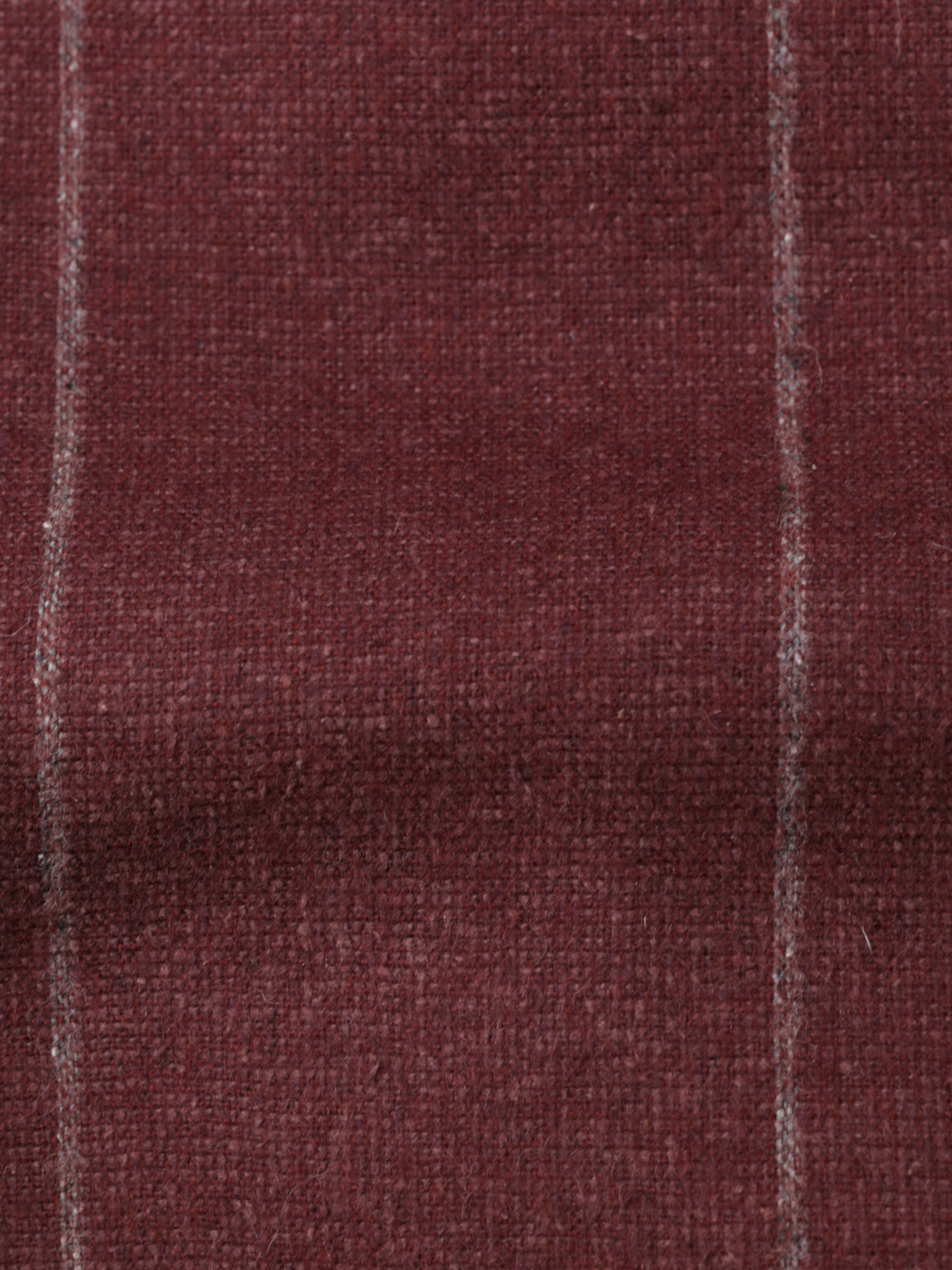 Brunello Cucinelli Dark Red Silk, Wool & Cashmere Double Breasted Chalkstripe Jacket