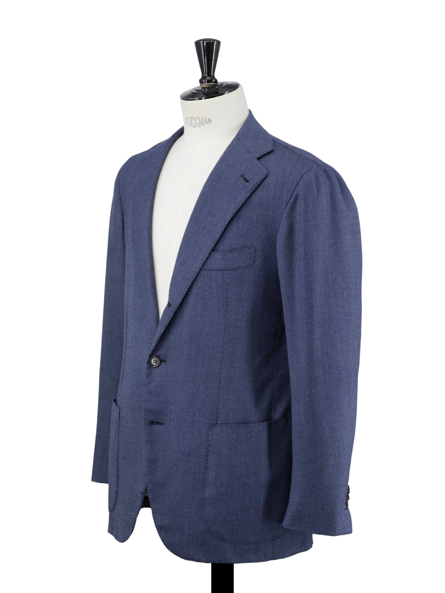 Orazio Luciano Steel Blue Wool Panama-Weave Jacket