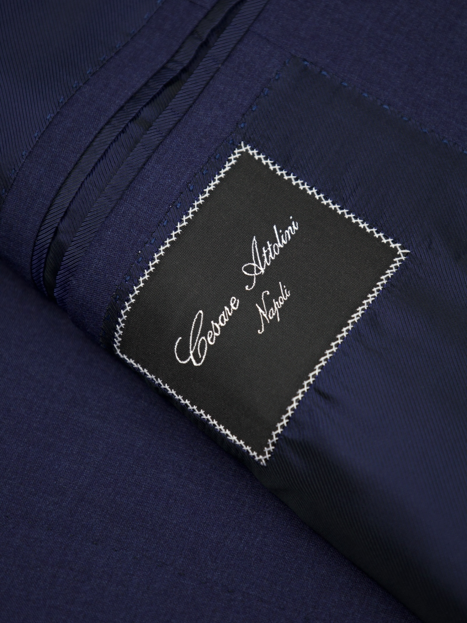 Cesare Attolini Blue Wool, Silk & Elastane Neapolitan Suit