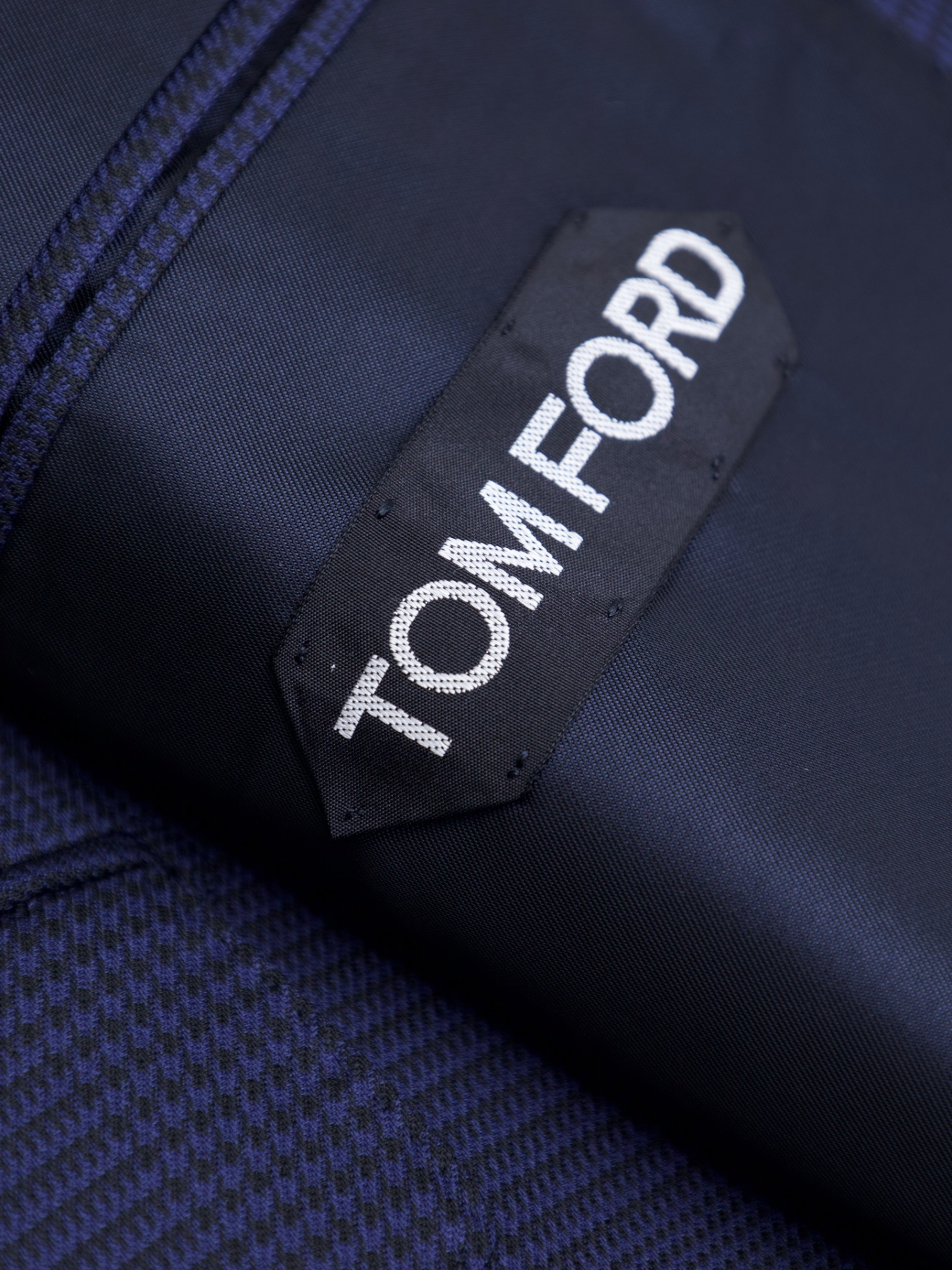 Tom Ford Blue Prince of Wales Wool & Silk Shelton Jacket