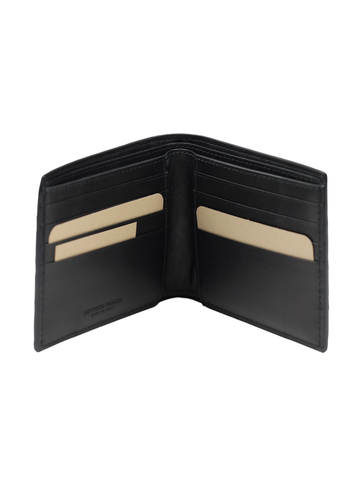 Bottega Veneta Black Intrecciato Leather Billfold Wallet