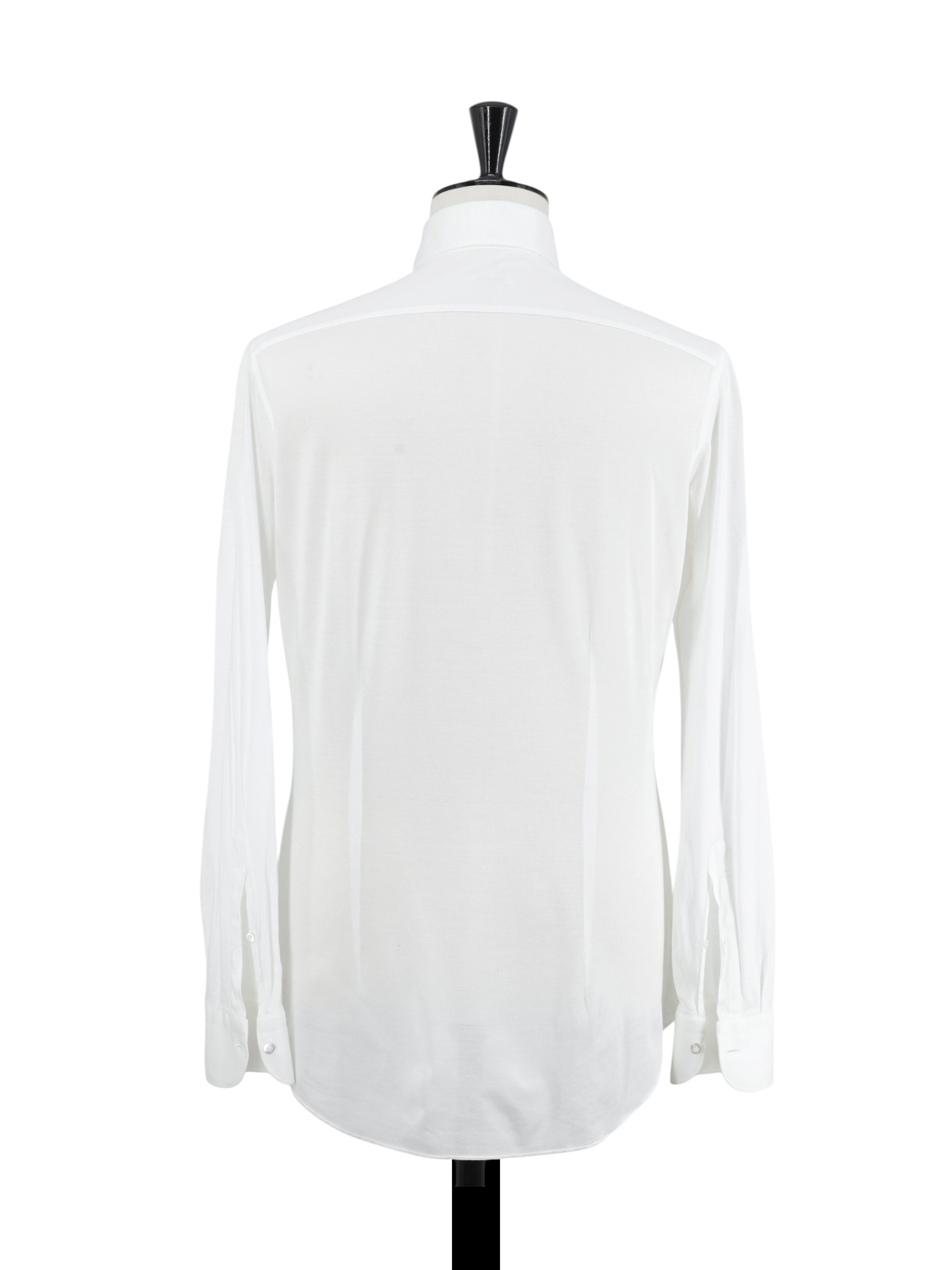 Fray White Knitted Piqué-Cotton Button-Down Shirt