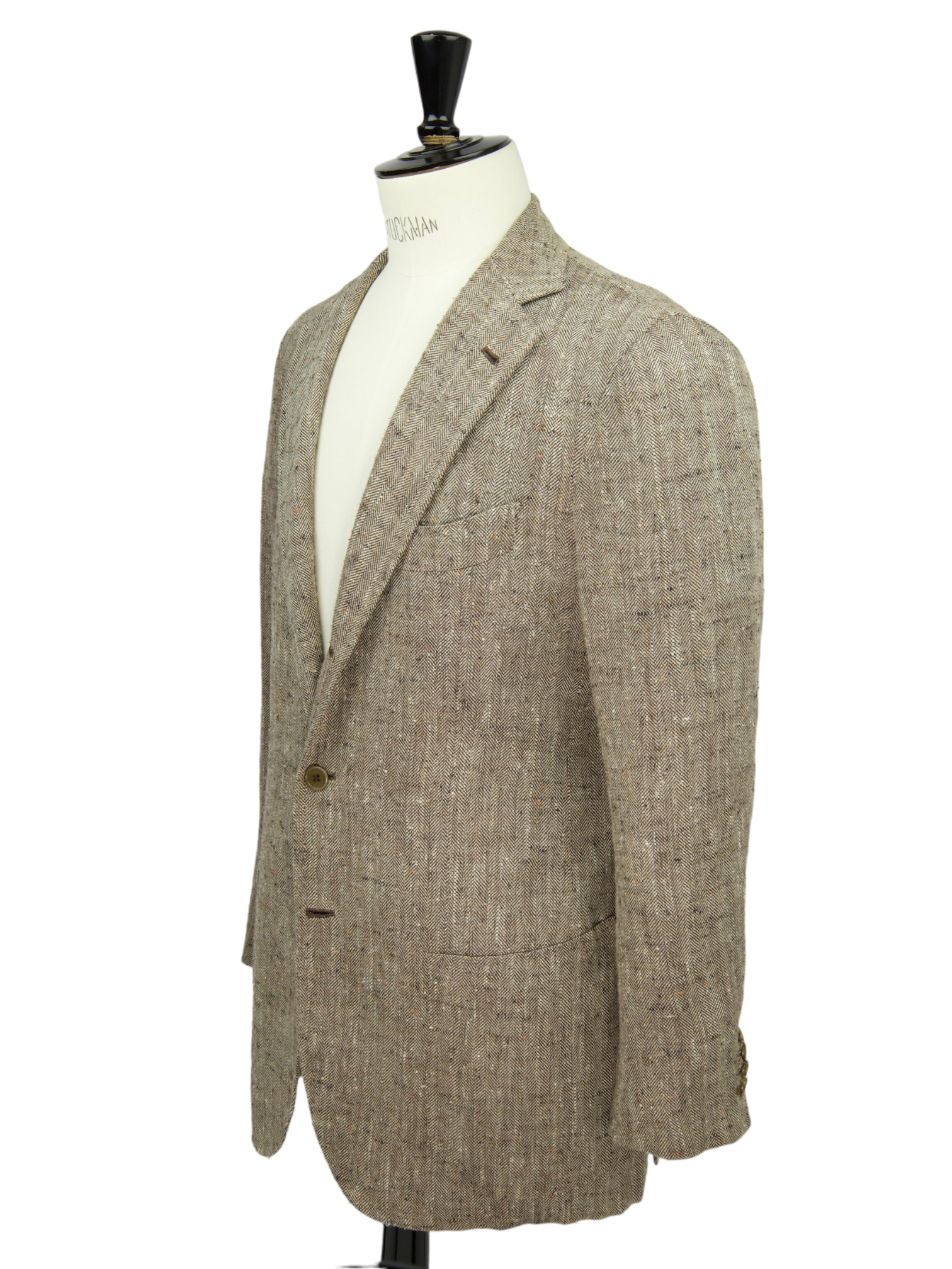 Orazio Luciano Beige Silk & Linen Irish Donegal Jacket