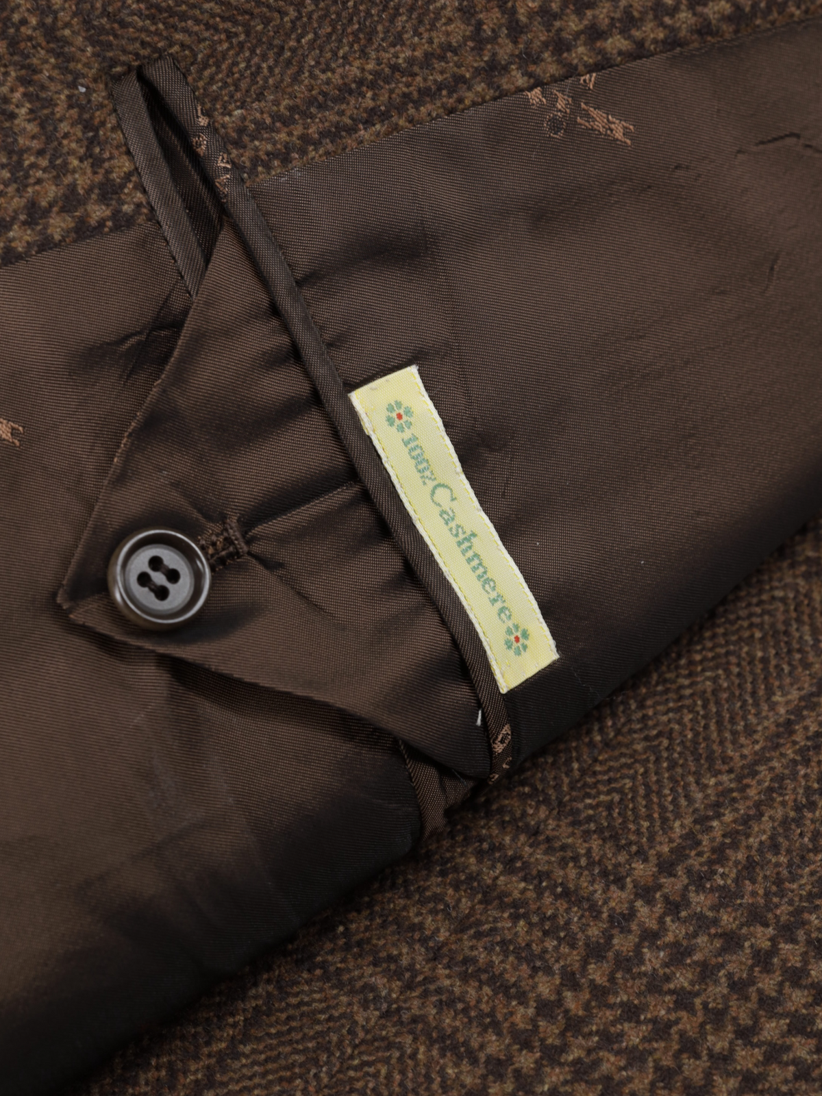 Kiton Brown Pure Plushy-Cashmere Prince of Wales Winter Suit