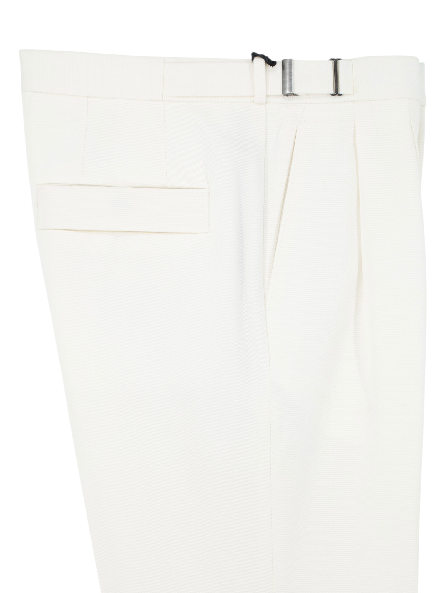 Ermenegildo Zegna Offwhite Cotton & Wool Twill Double-Pleated Trousers