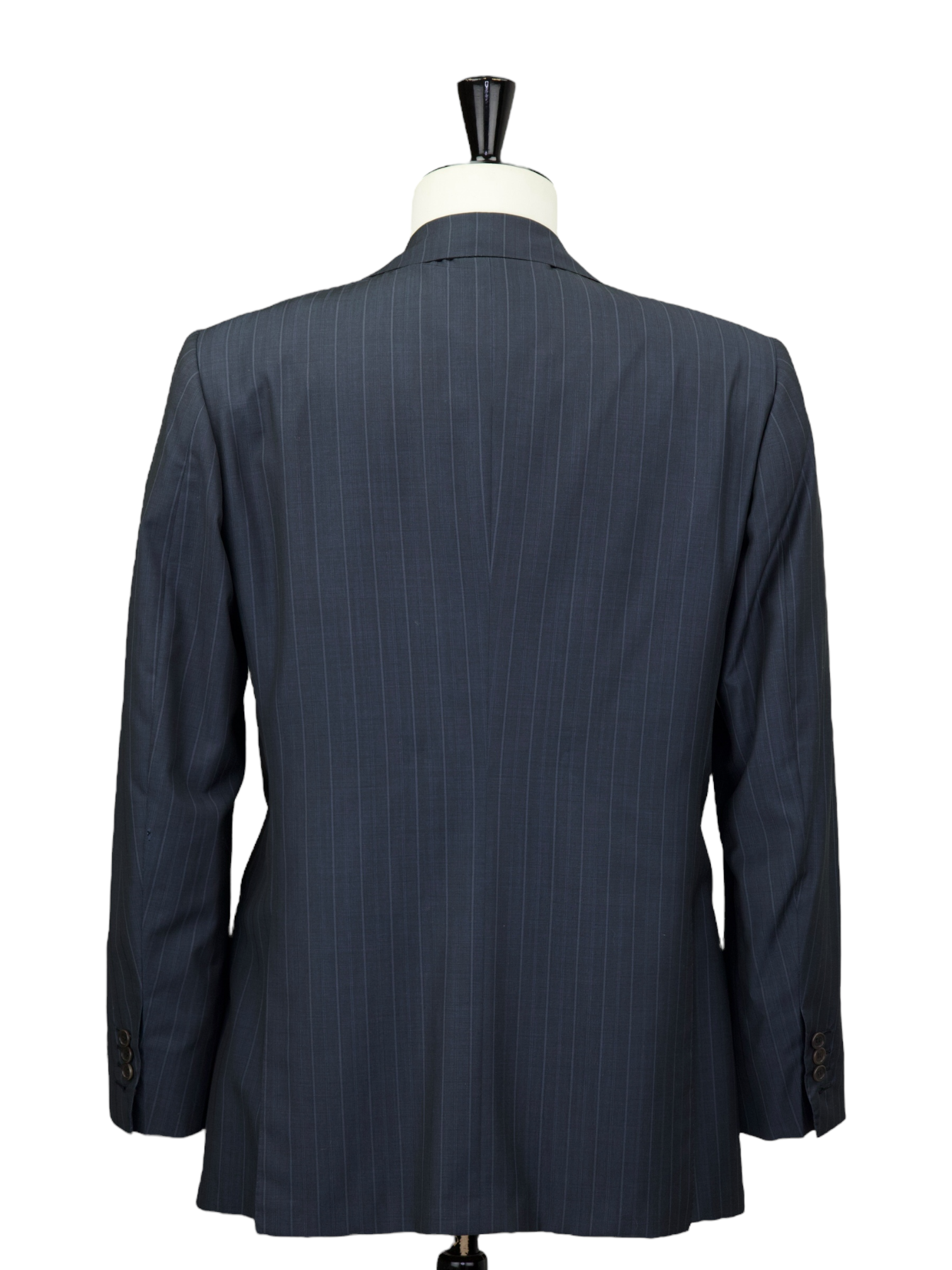 Kiton Steel Grey Cool-Wool Chalkstripe Suit