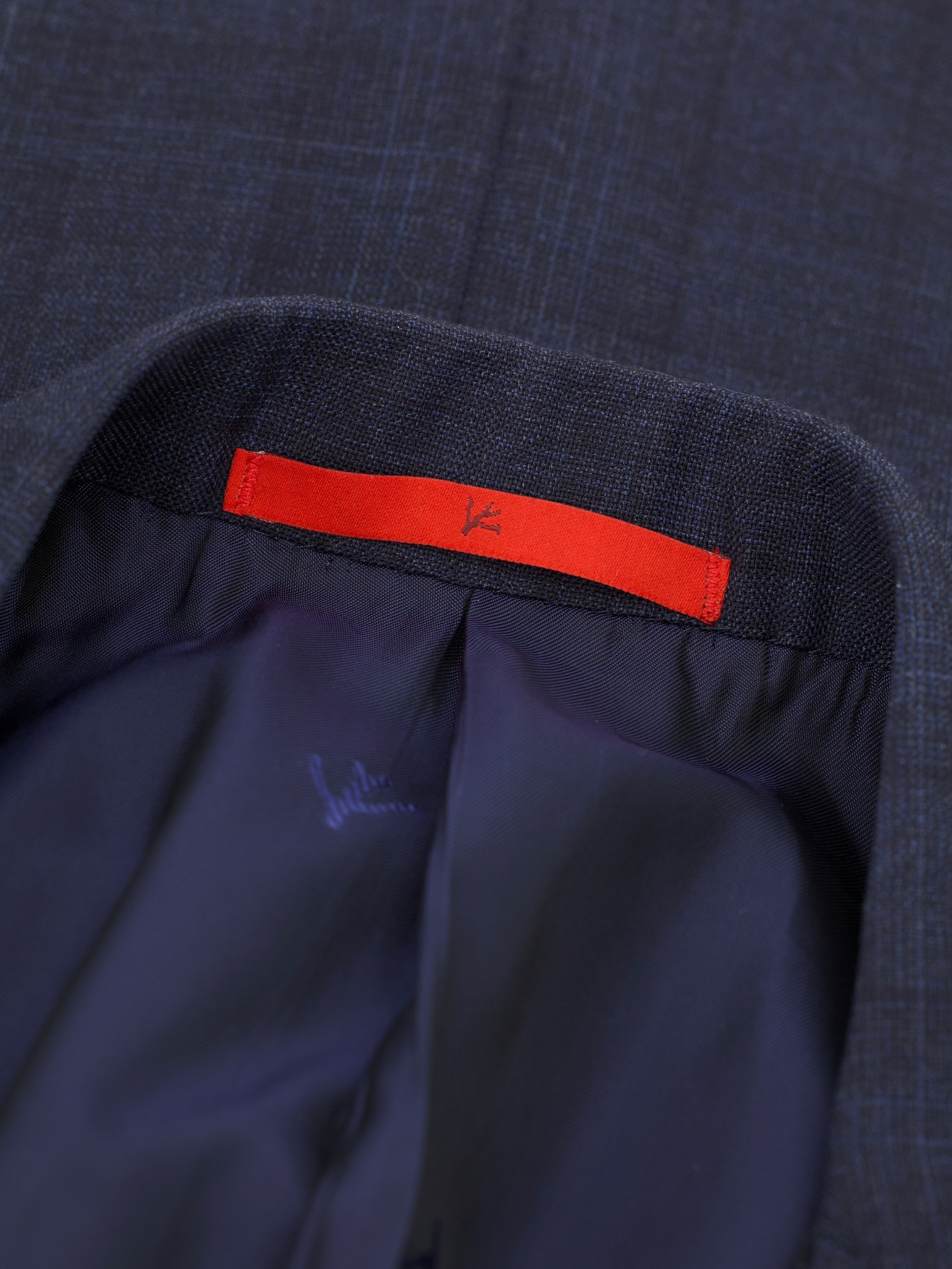 Isaia Dark Blue Fine-Wool Shadow Check “Amalfi” Suit