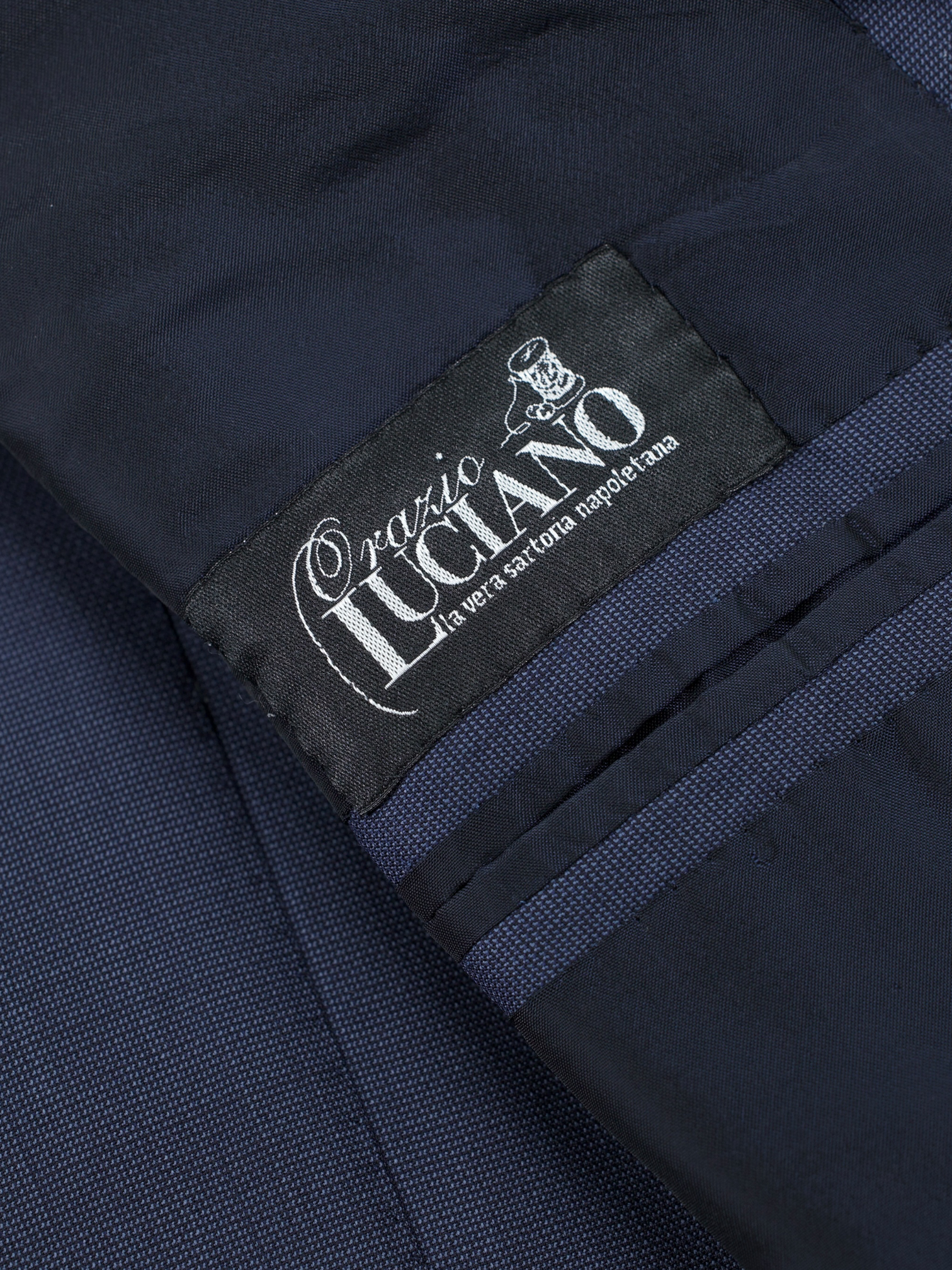 Orazio Luciano Steel Blue Fine-Wool Pinpoint Suit Jacket